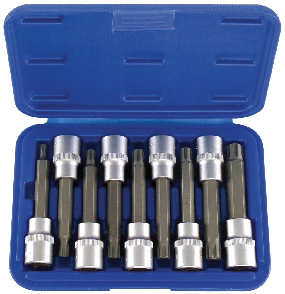 Keilnut Ribe Steckschlüssel Einsätze Nüsse 100 mm lang M5-13 1/2 9tlg