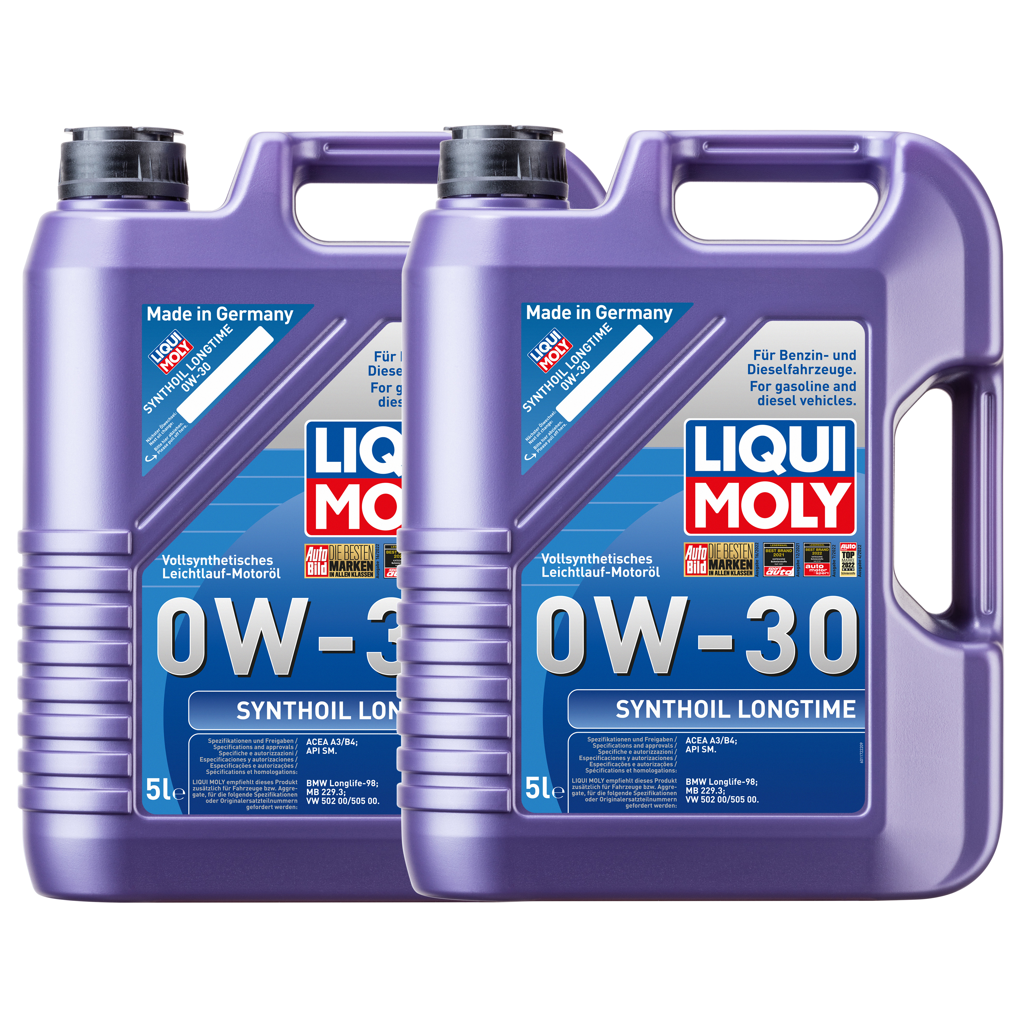 LIQUI MOLY 0W-30 10L SYNTHOIL LONGTIME Motoröl für AUDI BMW DAEWOO   