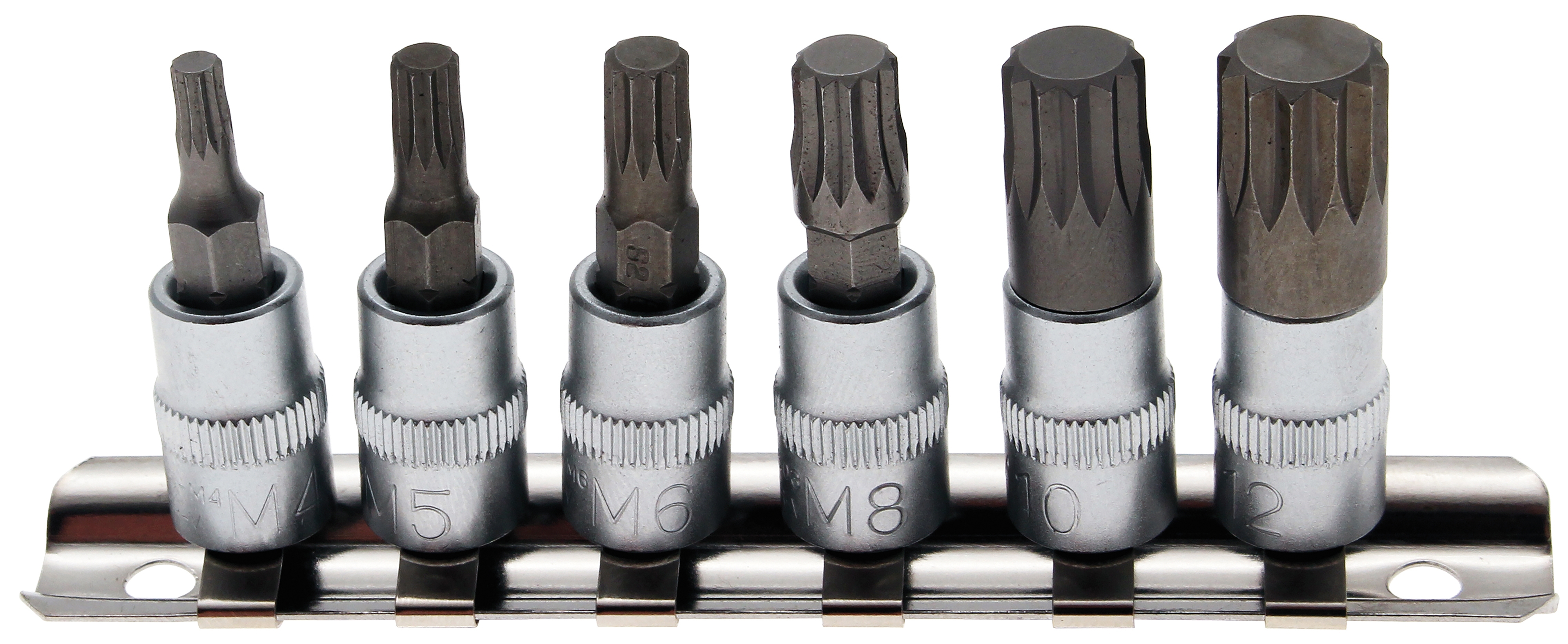 6-teiliger Steckschlüssel-Satz 1/4|"|" Innenvielzahn M4 bis M12