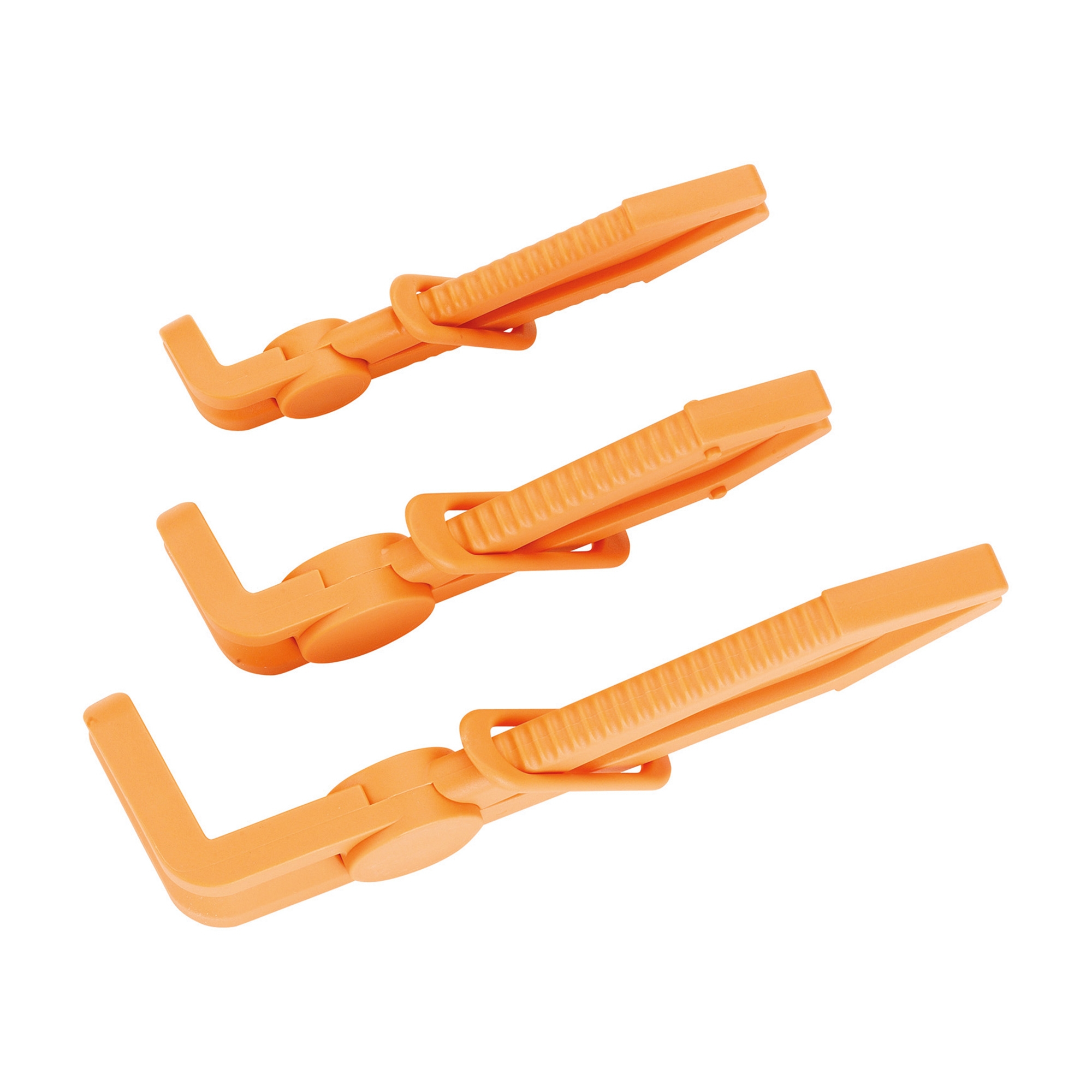 3-teiliges Abklemmzangen-Set, Kunststoff, 90° abgewinkelt