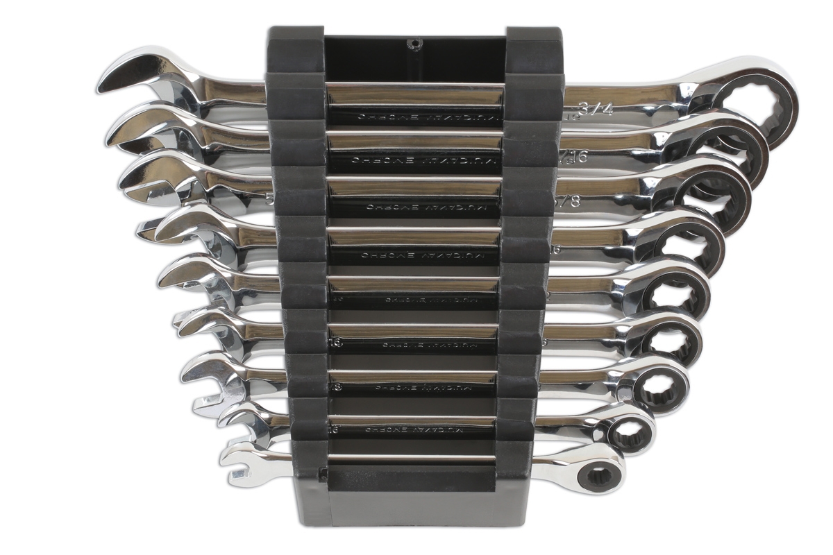 Ratschen Ringschlüssel Satz Zoll 9-tlg 1/4 5/16 3/8 7/16 1/2 9/16 5/8 11/16 3/4