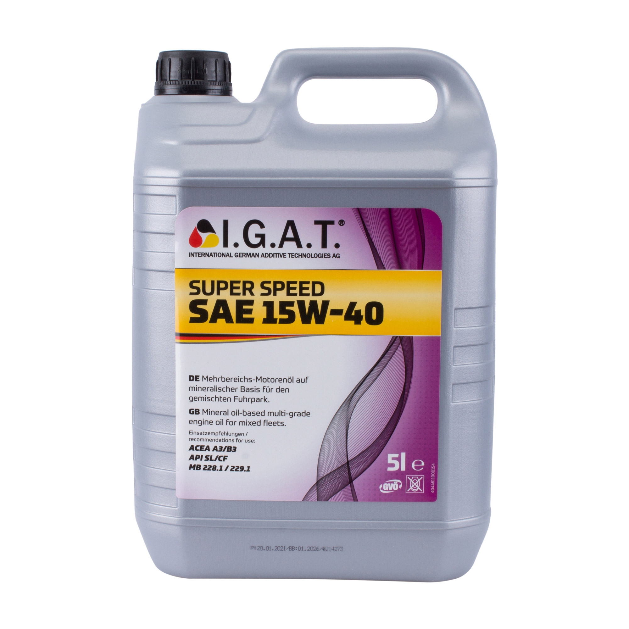 IGAT Motorenöl Top Speed Plus SAE 15W-40 für Mercedes 5 Ltr.
