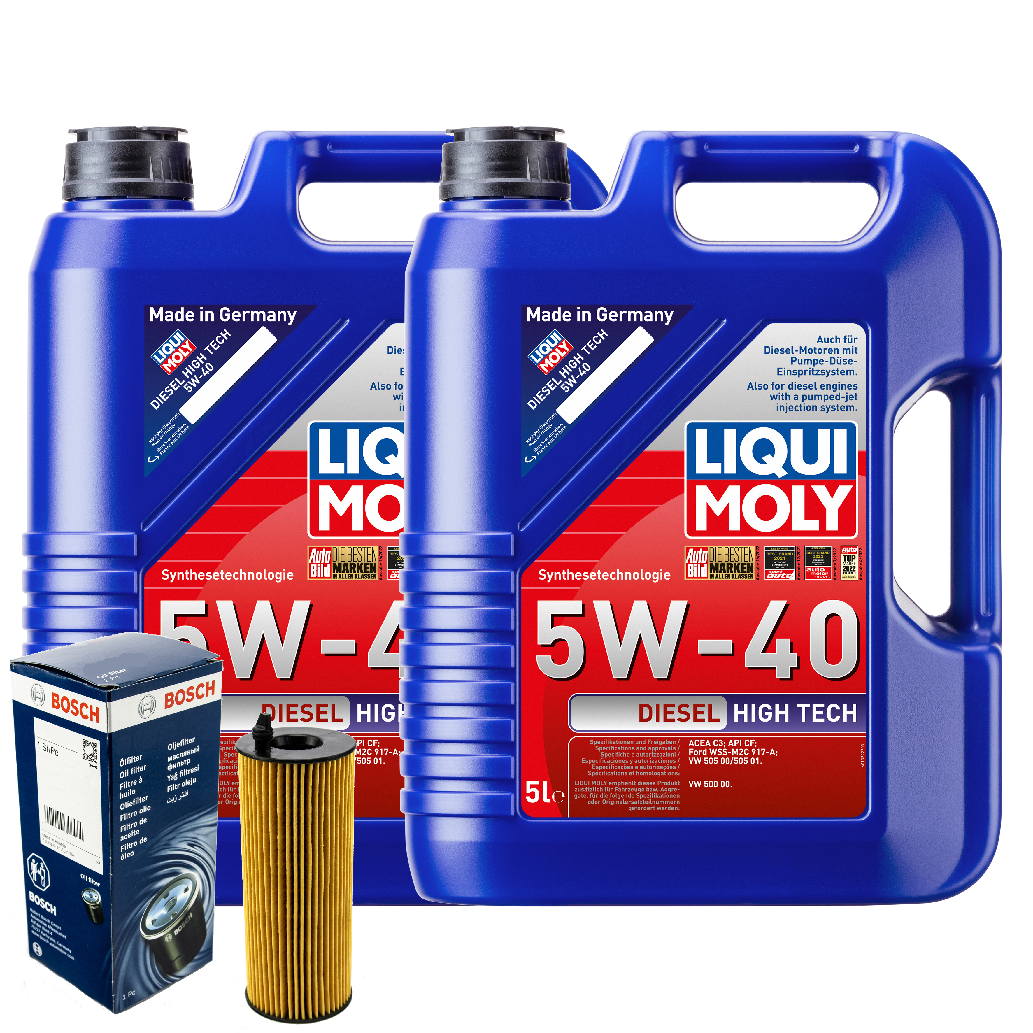 Ölfilter + LIQUI MOLY 10L DIESEL HIGH TECH 5W-40 für AUDI VW  