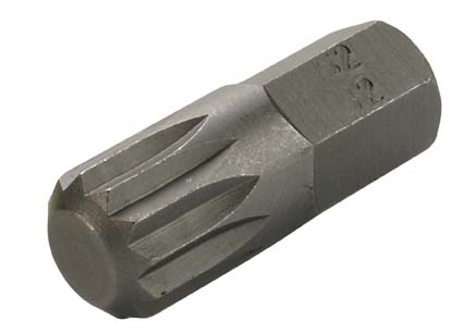 Innenvielzahn-Bit, 30 mm lang, M12, 10 (3/8)