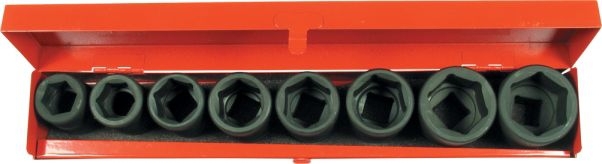 Kraft Steckschlüsselsatz 3/4 Nüsse Steckeinsätze 8 tlg 22-38 mm Metallkassette