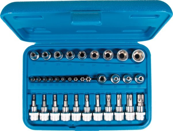 Außen Innen Torx Werkzeug Satz 34 tlg Innentorx Nüsse Steckschlüssel Bits Nuss