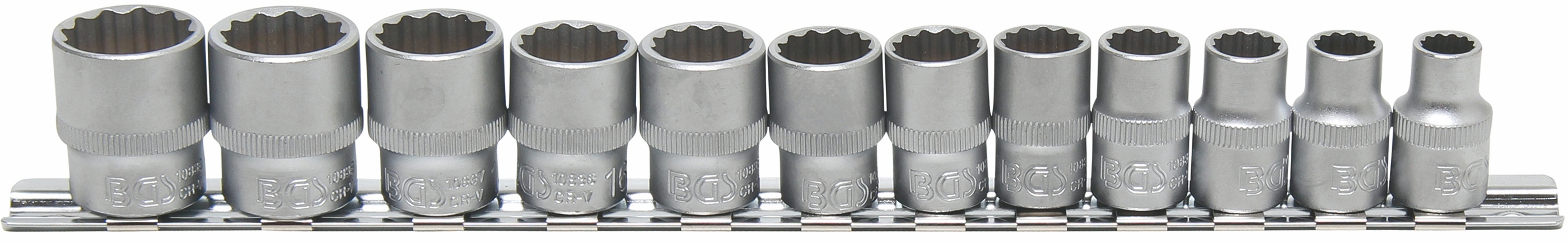 Steckschlüsselsatz 12kt Nüsse Einsatz Set 3/8 12 kant 8-19 mm Stecknüsse