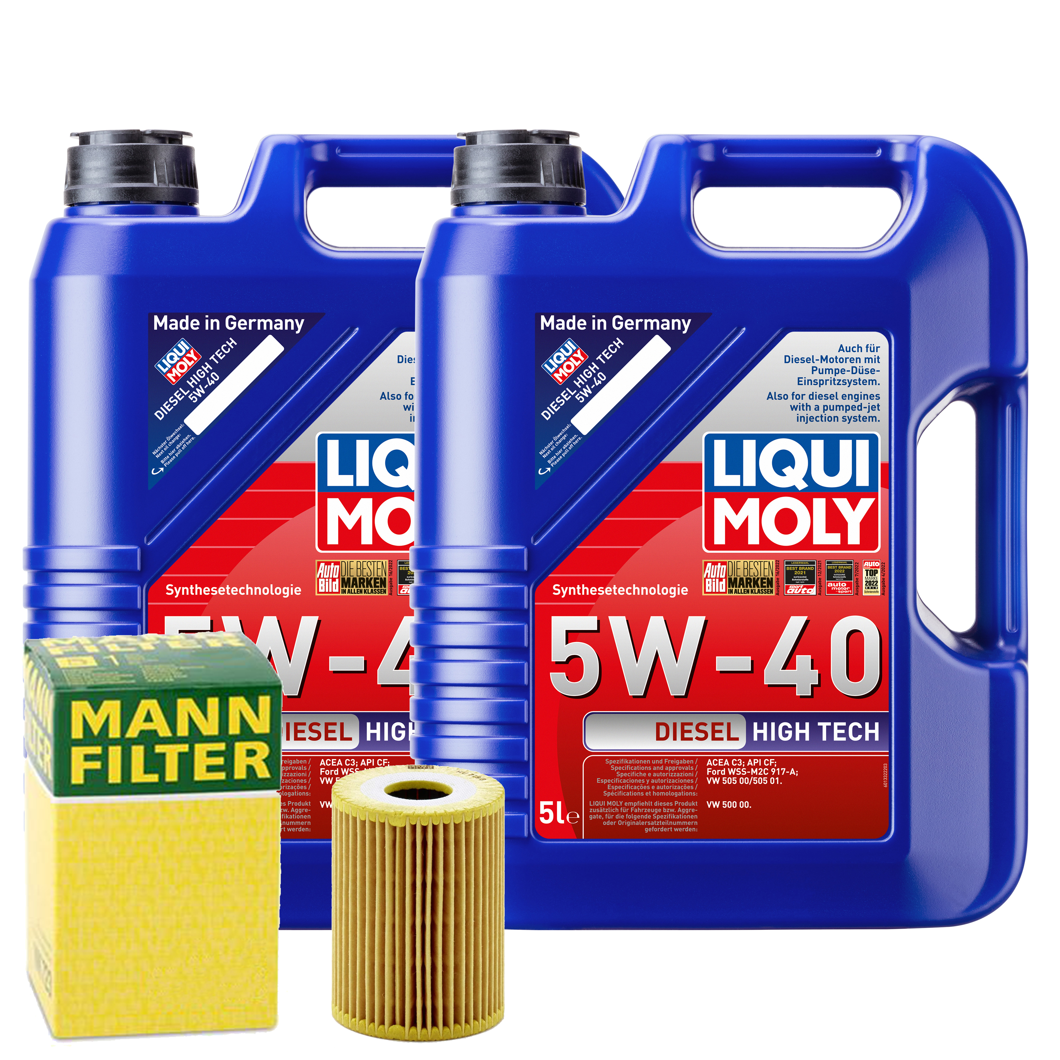 Ölfilter + LIQUI MOLY 10L DIESEL HIGH TECH  5W-40 für AUDI VW   