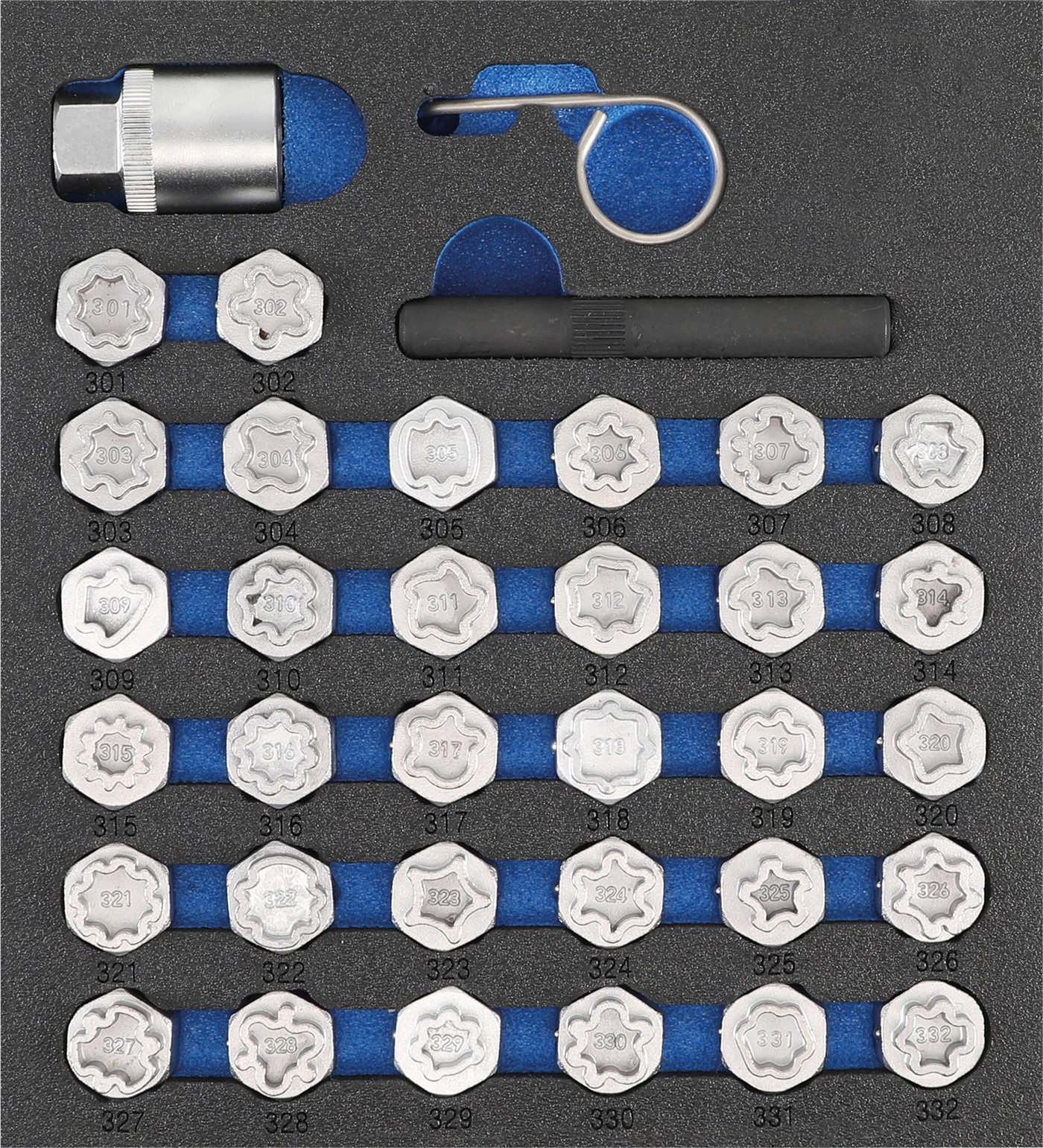 35tlg Felgenschloss Demontage Set für Mercedes Benz