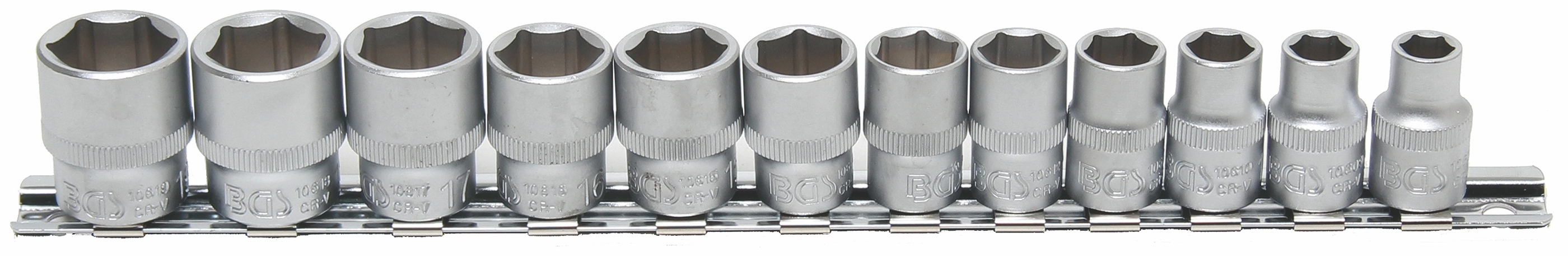 Steckschlüsselsatz 6kt Nüsse Einsatz Set 3/8 6 kant 8-19 mm 12 tlg Stecknüsse