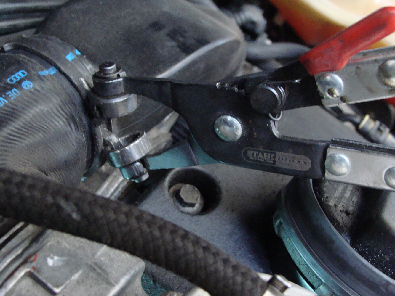 Schlauchklemmenzange für Federbandschellen Werkzeug Schlauchschellenzange Zange