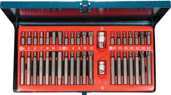 40-teiliger Bitsatz für Torx Innensechskant Vielzahn, lang und kurze Bits