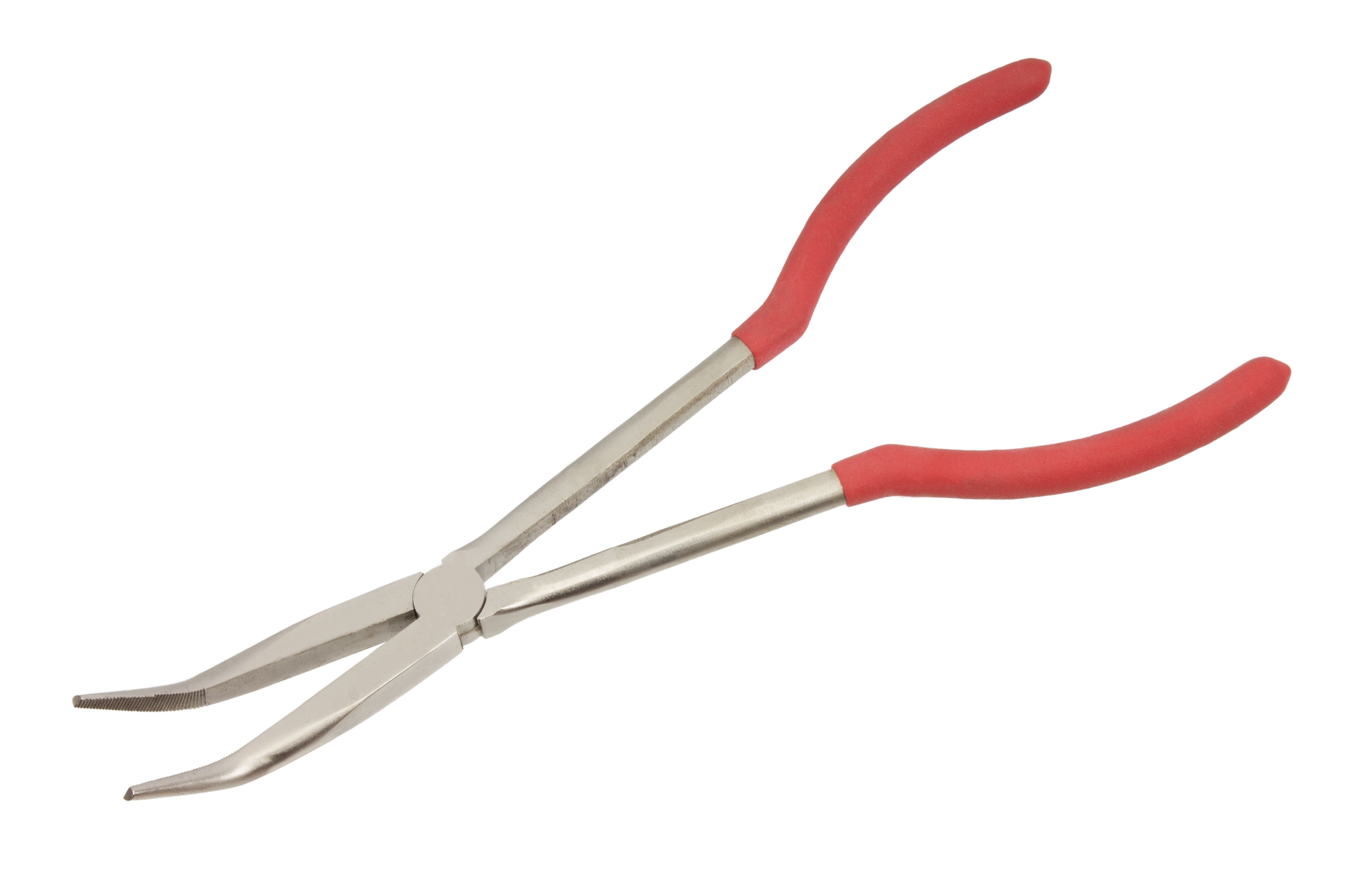 Telefon-Zange 45° gebogen Spitzzange Zange gebogen extra lang 280 mm