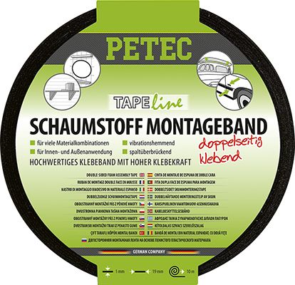 Schaumstoff-Montageband schwarz 10m