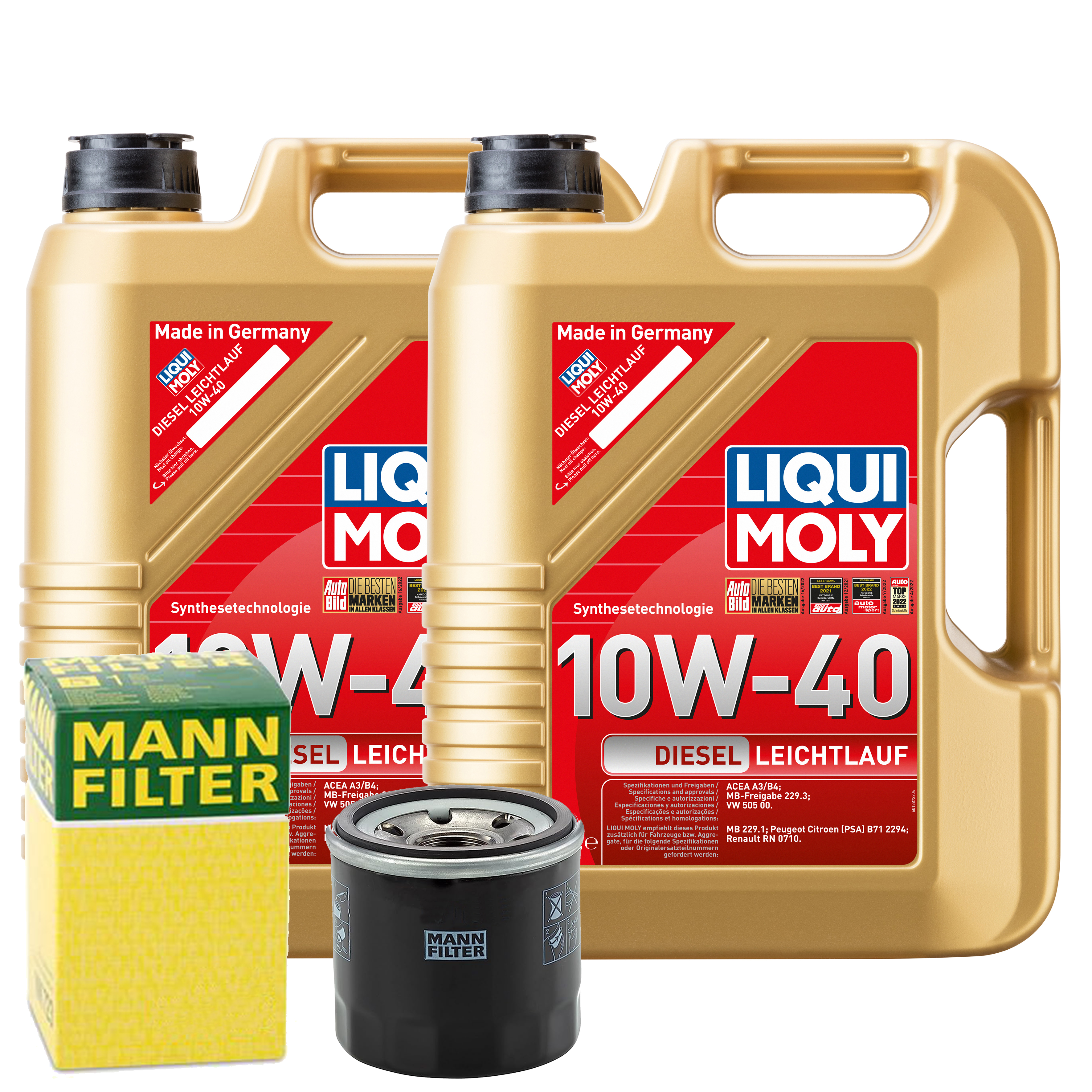 Ölfilter + LIQUI MOLY 10L DIESEL LEICHTLAUF 10W-40 für CITROËN DAF passend für F