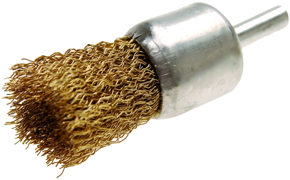 Pinselbürste 25 mm Messing Drahtbürste gewellt für Bohrmaschine Akkuschrauber