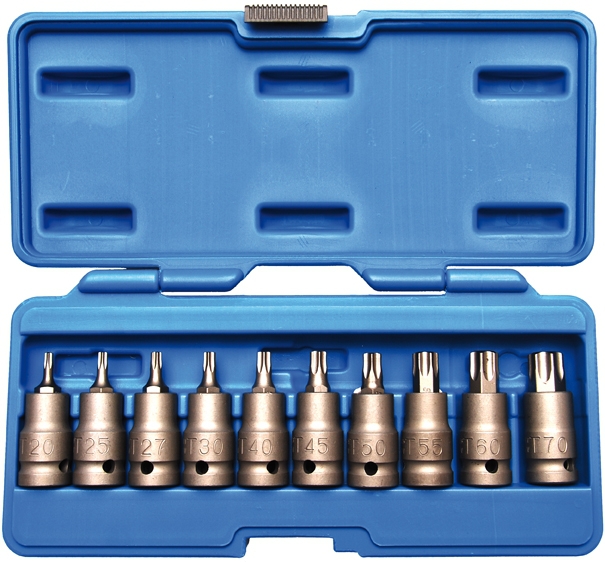Kraft-T-Profil-Biteinsätze, T20 - T70, 10-tlg.