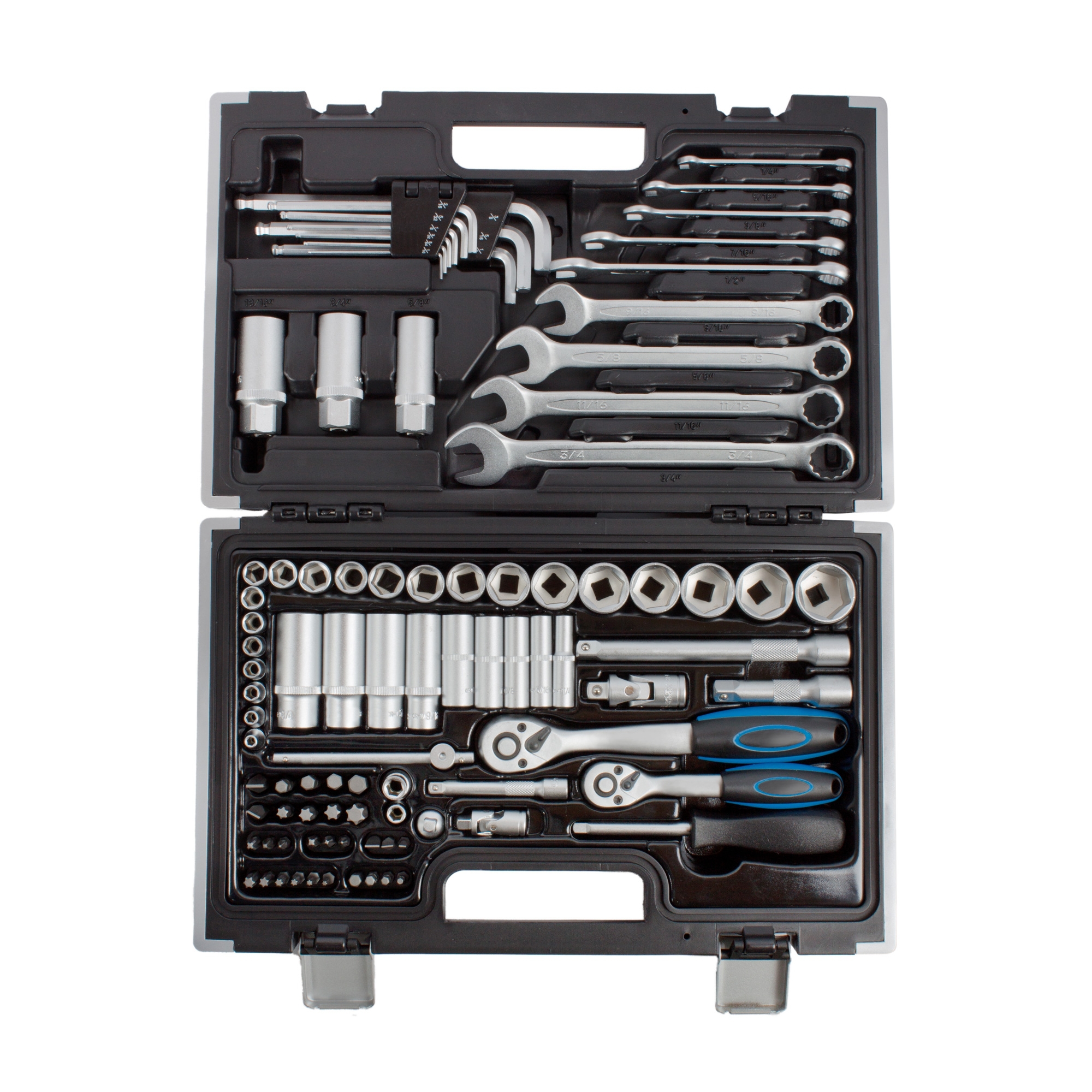 Zoll Werkzeug Knarrenkasten Nüsse Steckschlüssel Satz Stecknüsse Harley zöllig