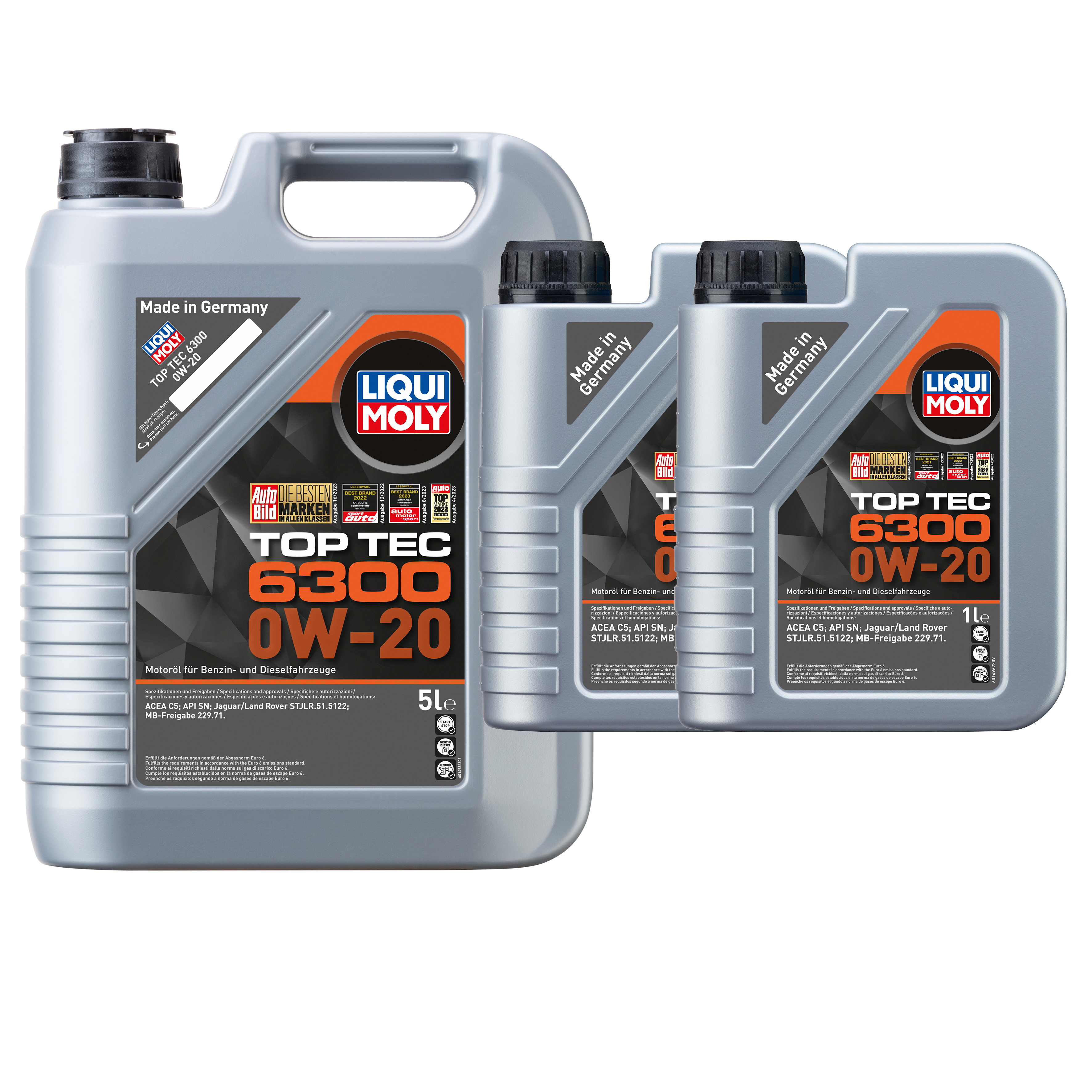 LIQUI MOLY 0W-20 7L TOP TEC6300 Motoröl für JAGUAR LAND ROVER MERCEDES-BENZ  