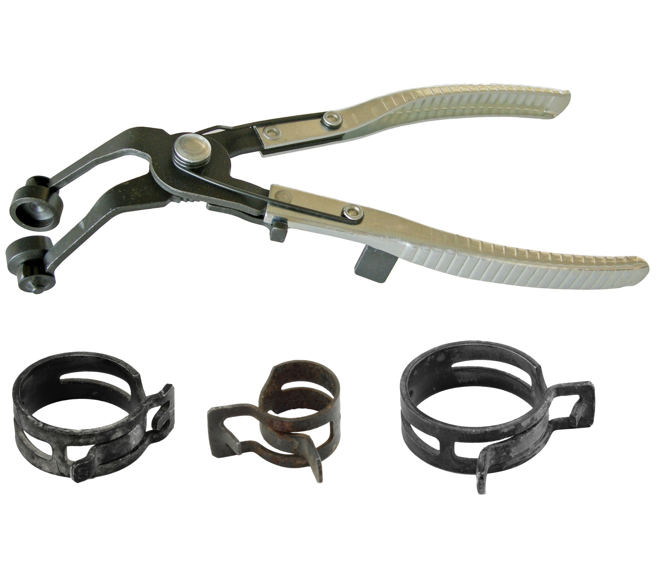 Schlauchklemmenzange abgewinkelt mit Ratschenfunktion Schlauchschellen Zange