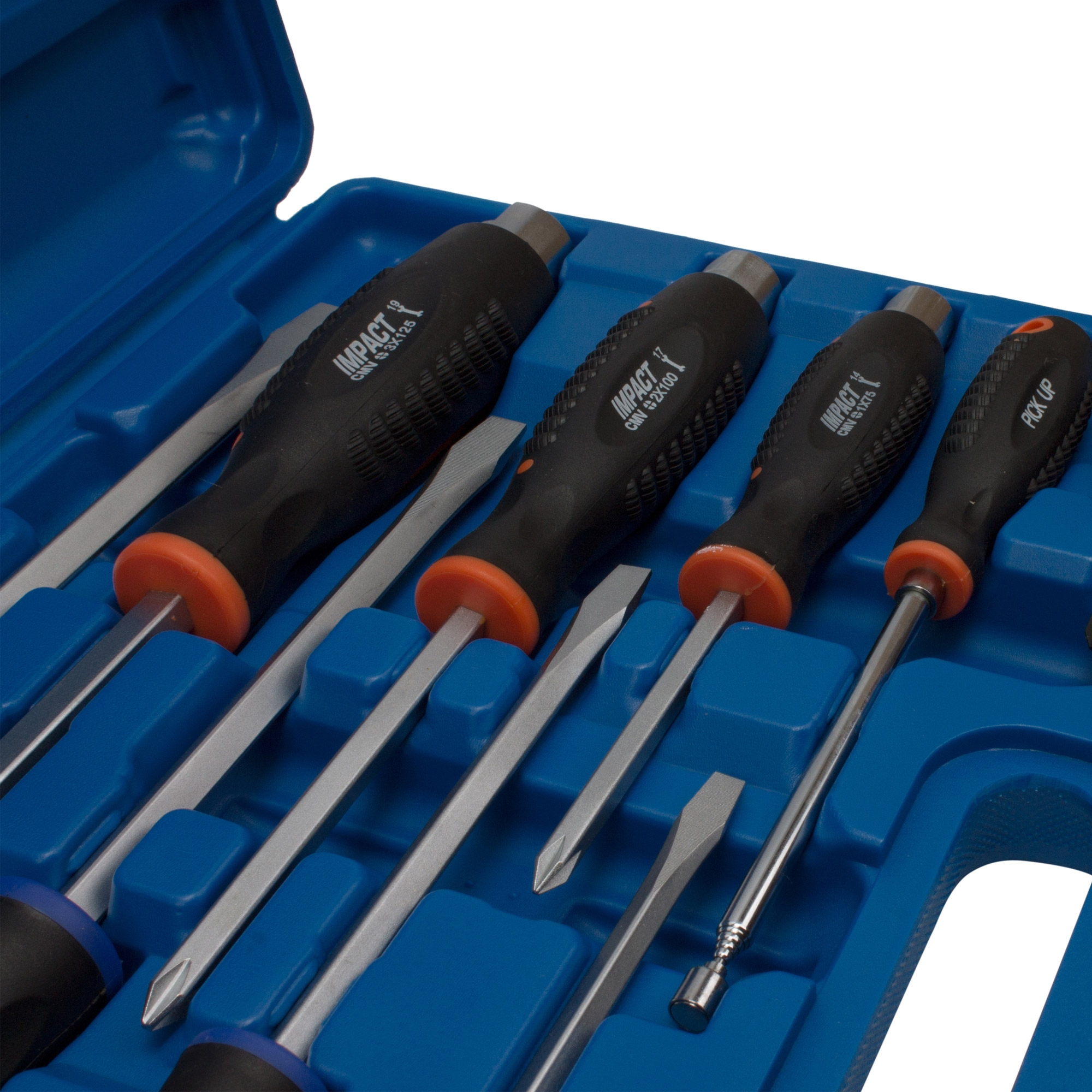 10tlg Schraubendreher Set Schlitz + Kreuz durchgehende Klinge Schraubenzieher