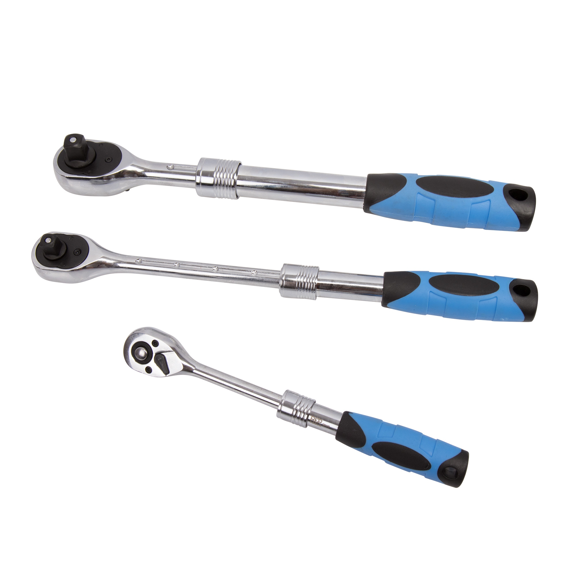 Hebelumschaltknarren mit Teleskopauszug – 1/4, 3/8 & 1/2|"|", 3-tlg.