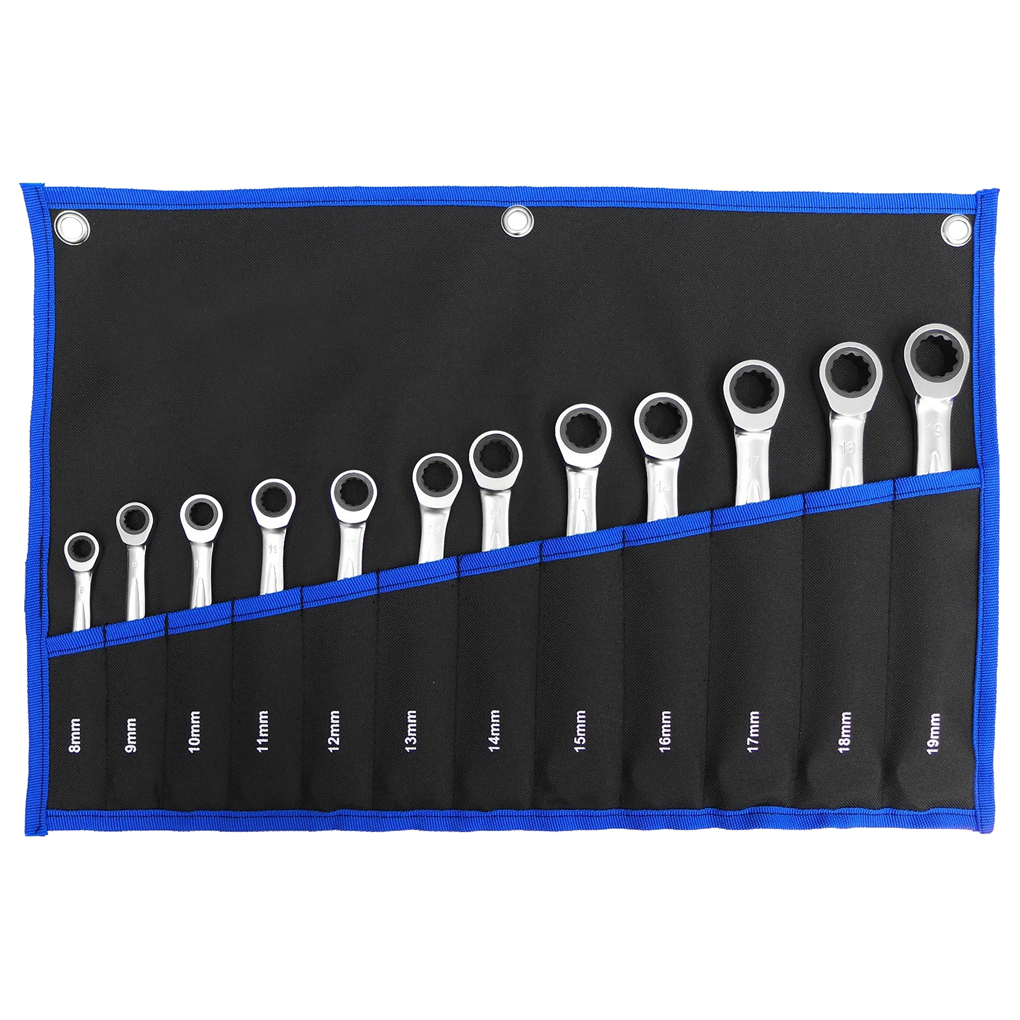 Ratschen-Ring / Gabelschlüssel-Satz, 12-tlg., 8-19 mm