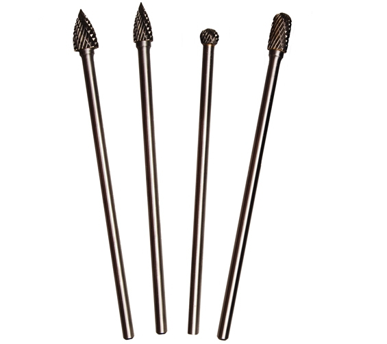 HSS Fräser Satz Mittelelektroden Glühkerzen fräsen 4 tlg Kegelfräser extra lang