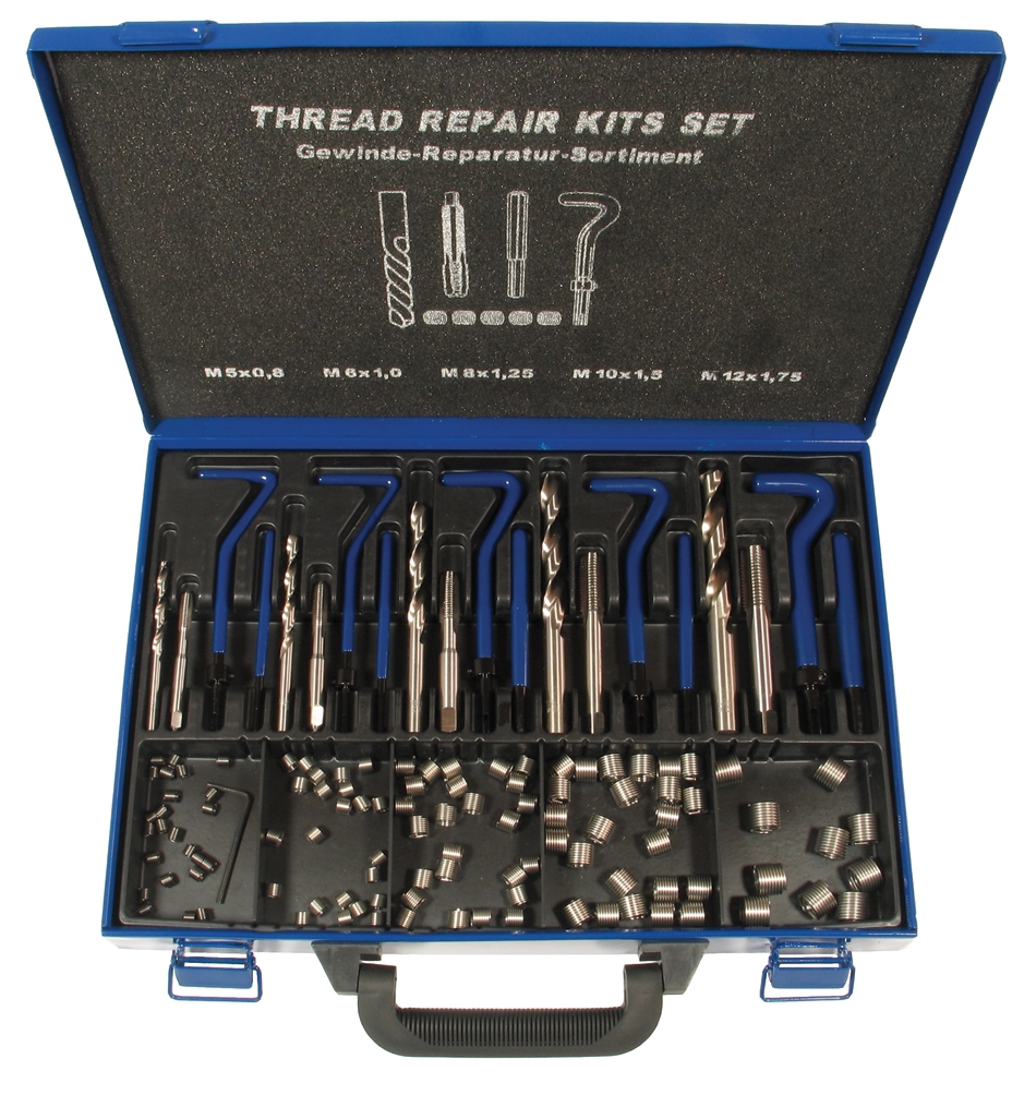 Gewinde Reparatur Set M5 M6 M8 M10 M12 Gewindereparatursatz 130 tlg Einsatz