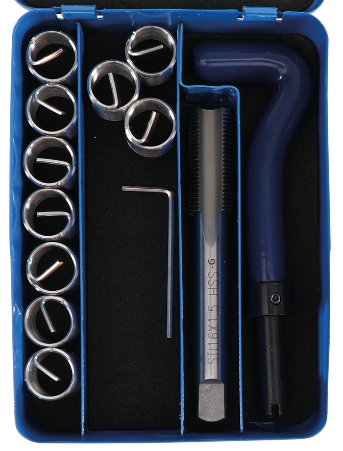 Gewinde Reparatur Set M16x1.5 Gewindereparatursatz 12tlg Gewindeeinsatz Werkzeug