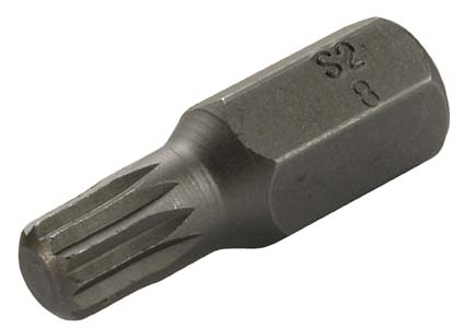 Innenvielzahn-Bit, 30 mm lang, M8, 10 (3/8)