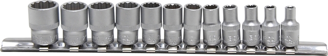 Steckschlüsseleinsatz-Set 6,3 (1/4), 12-kant, in ZOLL, 12-tlg.
