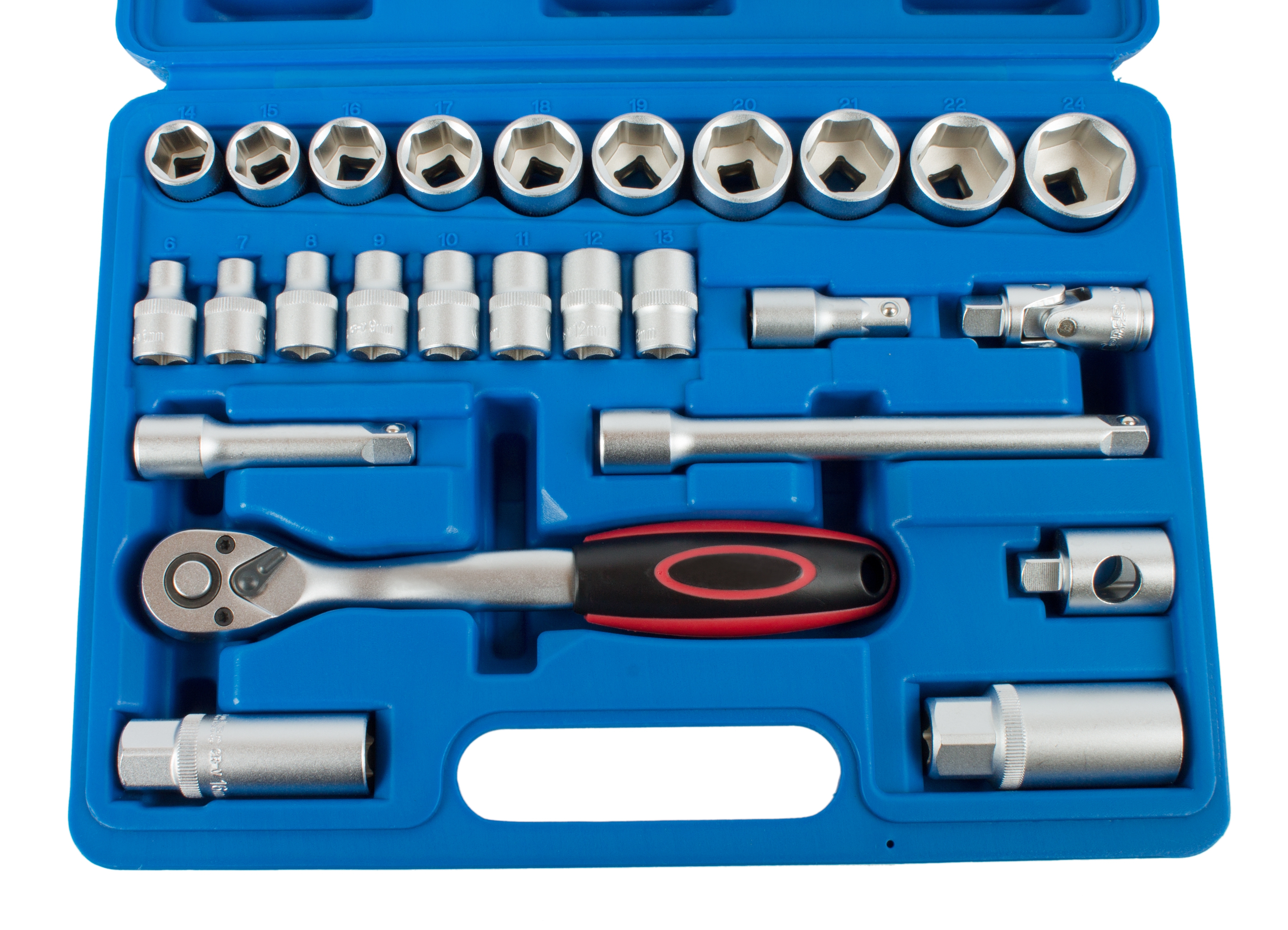 Steckschlüsselsatz Knarrenkasten Nusskasten Ratschenkasten 3/8 26 tlg 6 kant