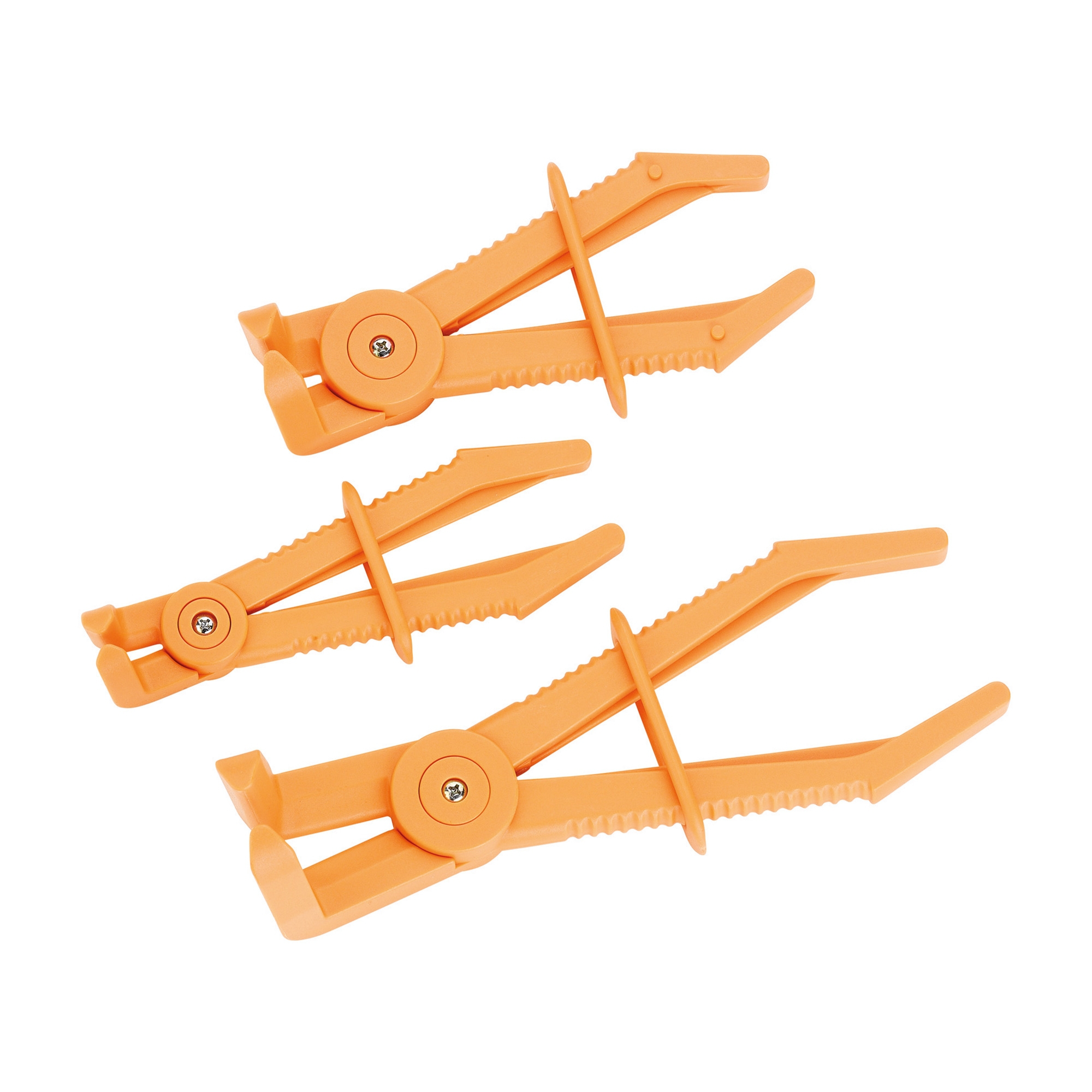 3-teiliges Abklemmzangen-Set, Kunststoff, 90° abgewinkelt