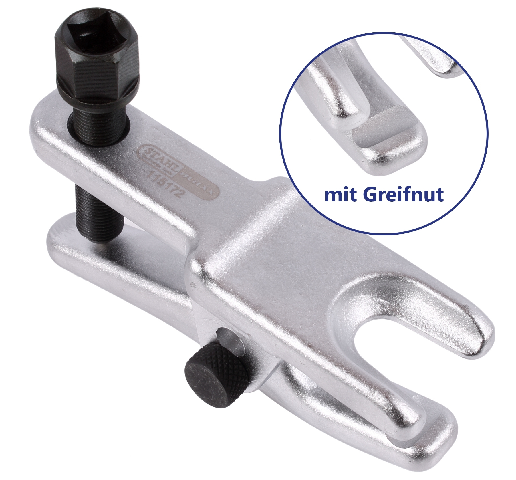 Ausdrücker für Kugelgelenk, feststellbar, mit Greifnut
