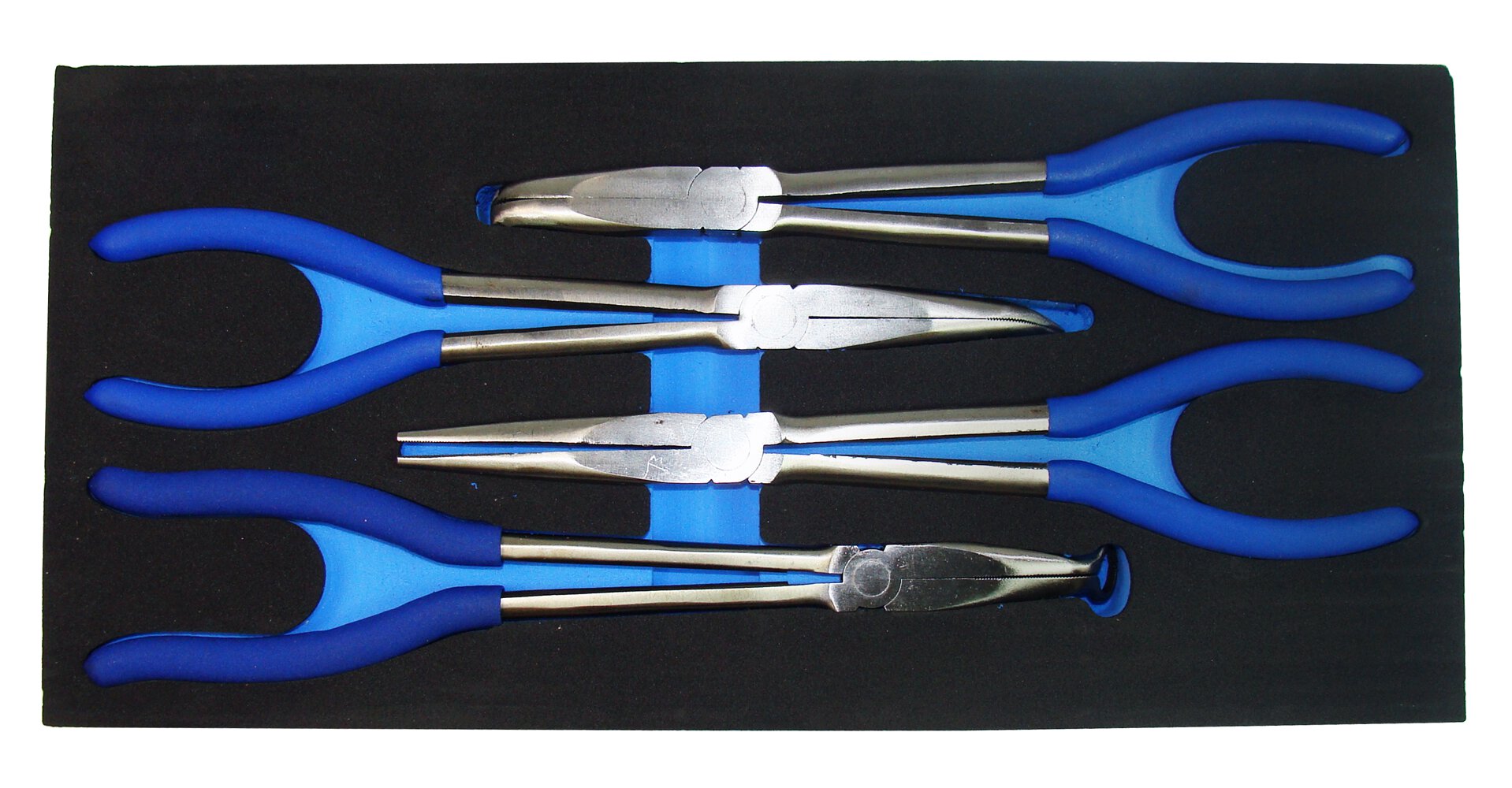 4tlg Zangen Set Zündkerzenstecker Schaumeinlage Greifzange Spitzzange abgewinkel