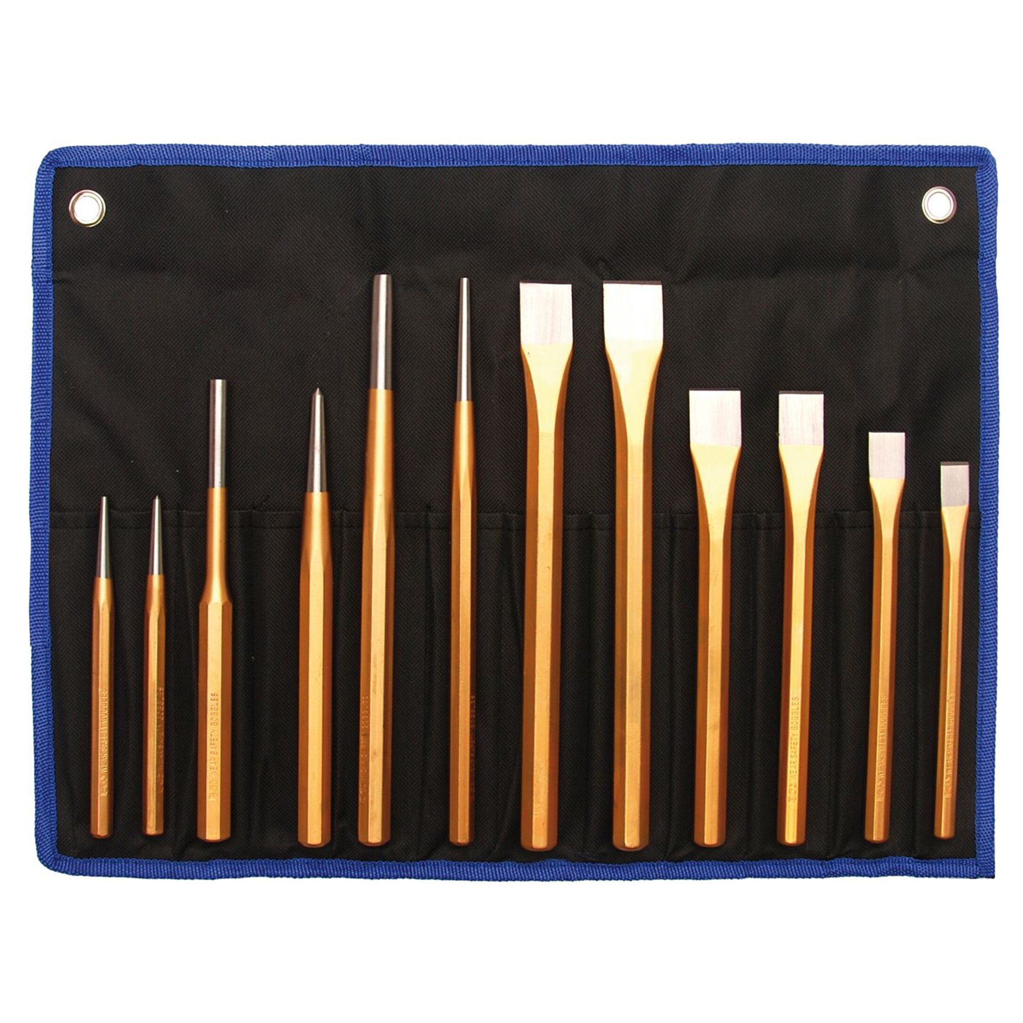 12-teiliges Set - Splintentreiber, Meißel, Körner