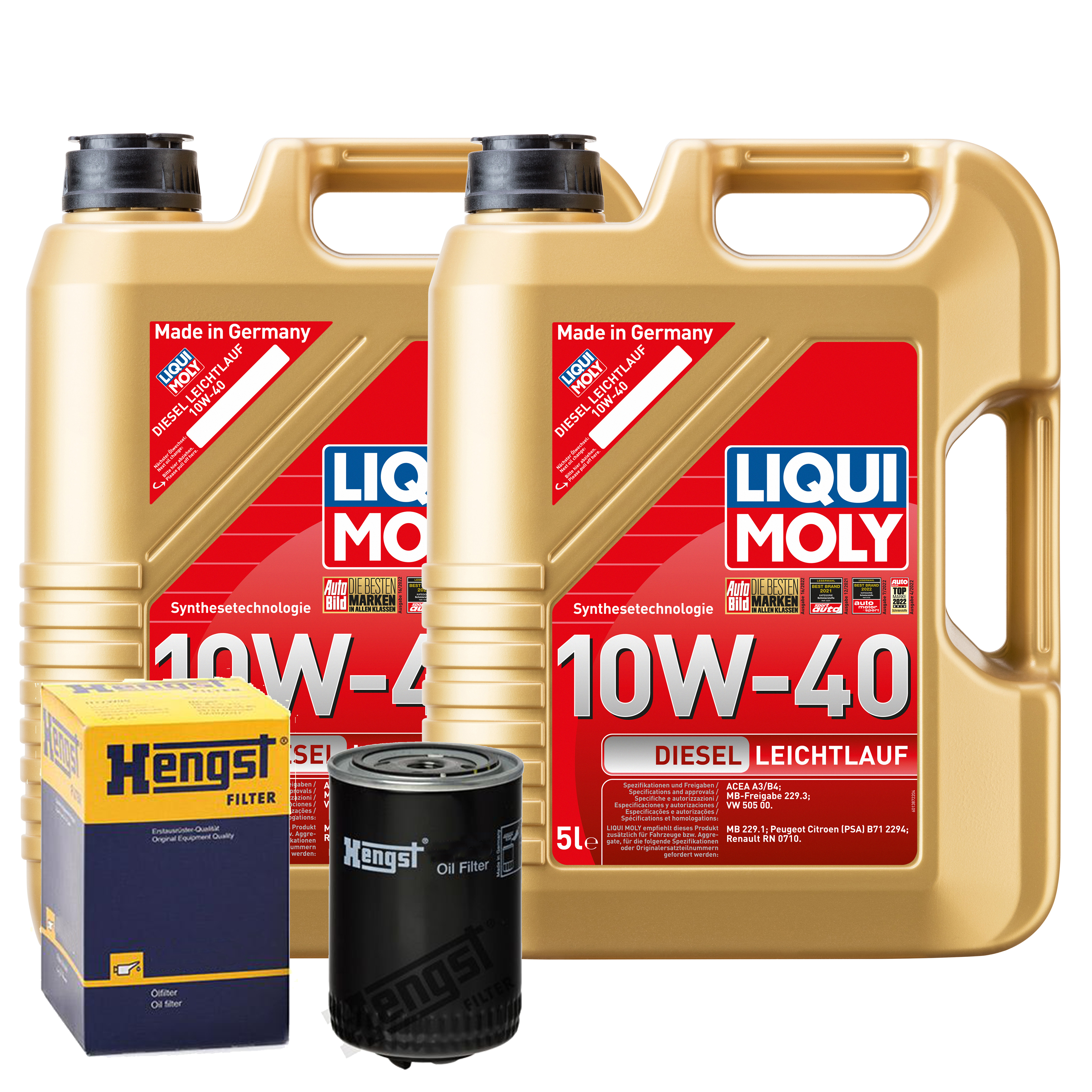 Ölfilter + LIQUI MOLY 10L DIESEL LEICHTLAUF 10-W40 für CITROËN DAF passend für F