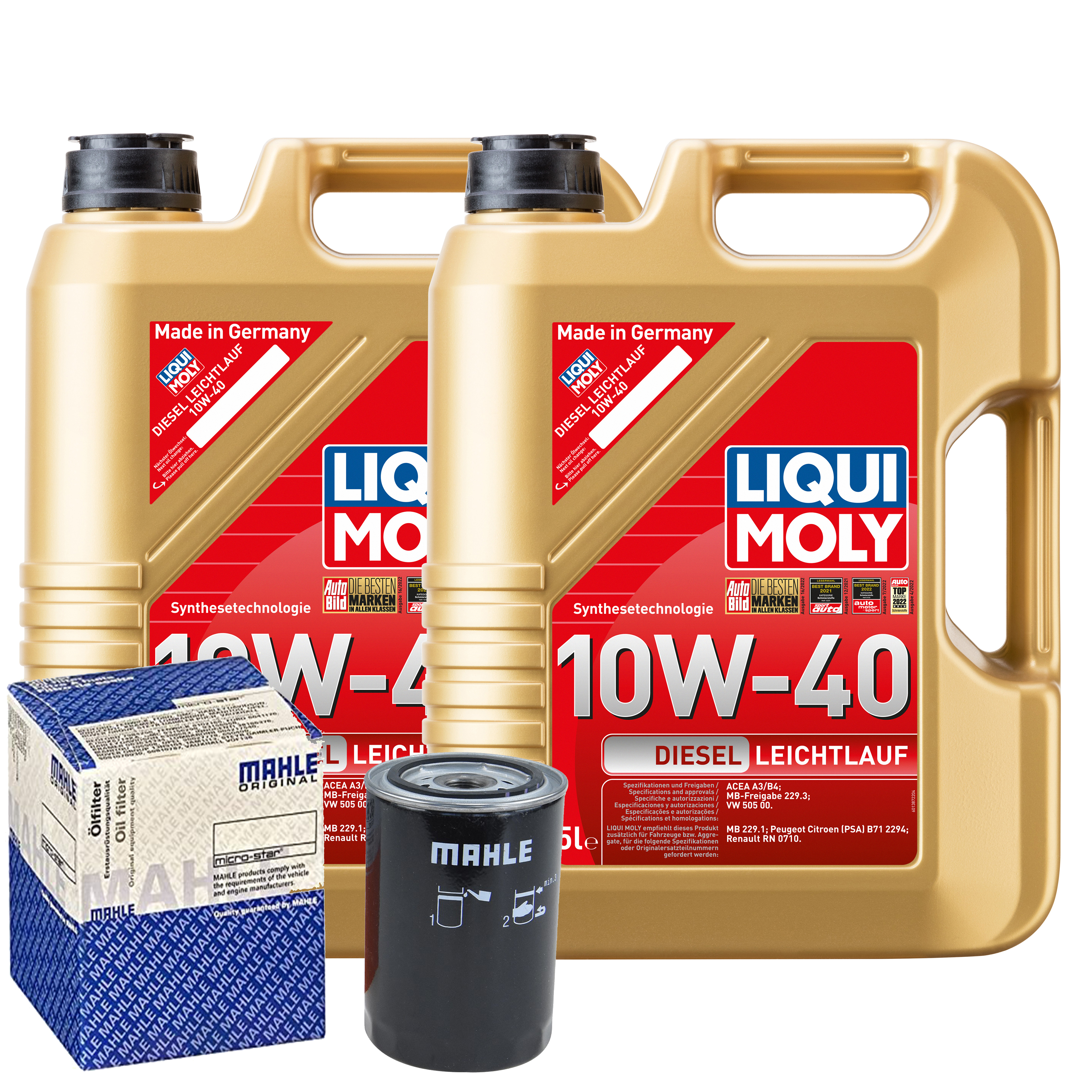 Ölfilter + LIQUI MOLY 10L DIESEL LEICHTLAUF 10W-40 für CITROËN DAF PEUGEOT   