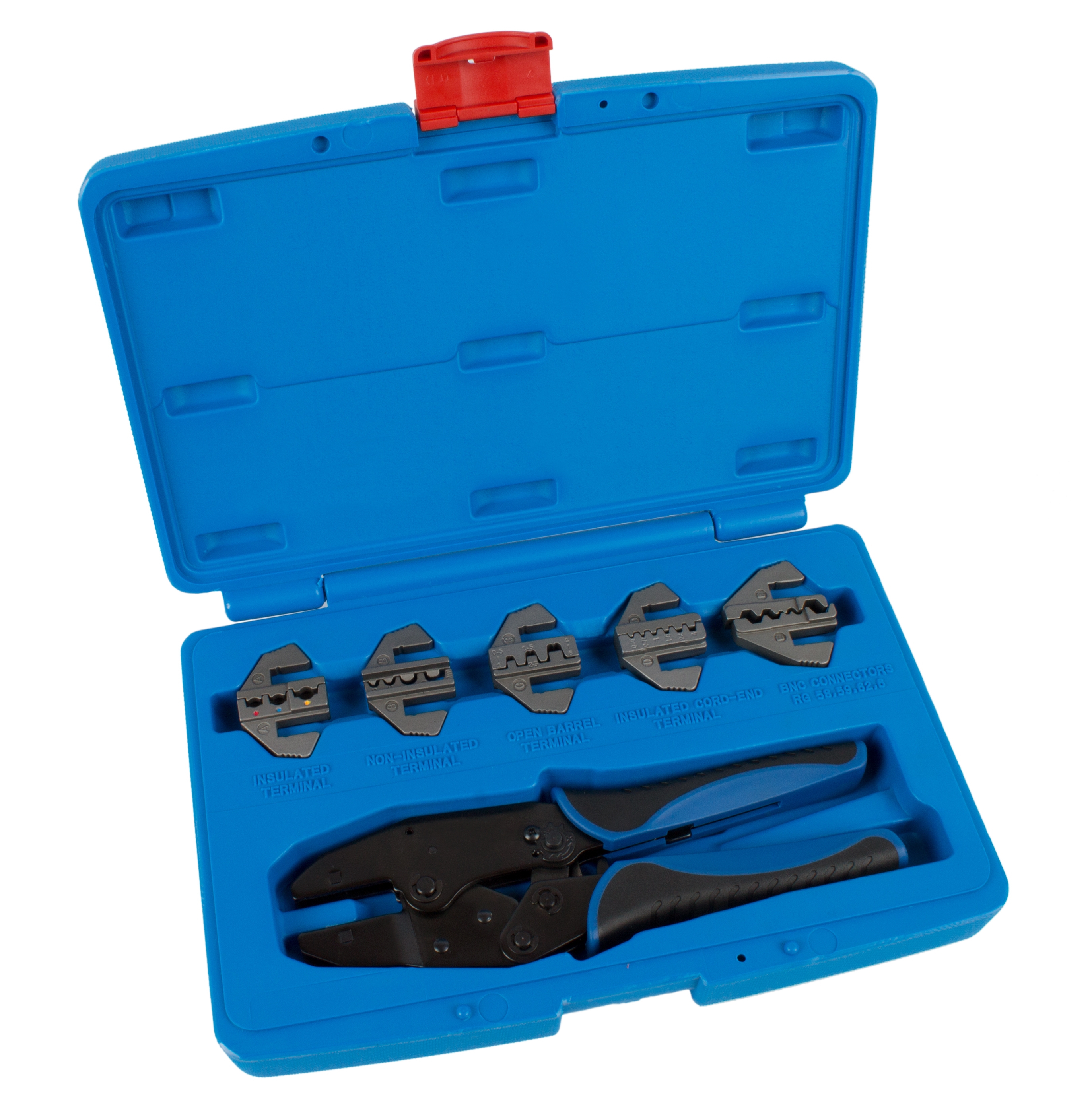 Crimpzangen Satz Ratschenfunktion 5 Backenpaare Kabelschuh Quetsch Press Zange