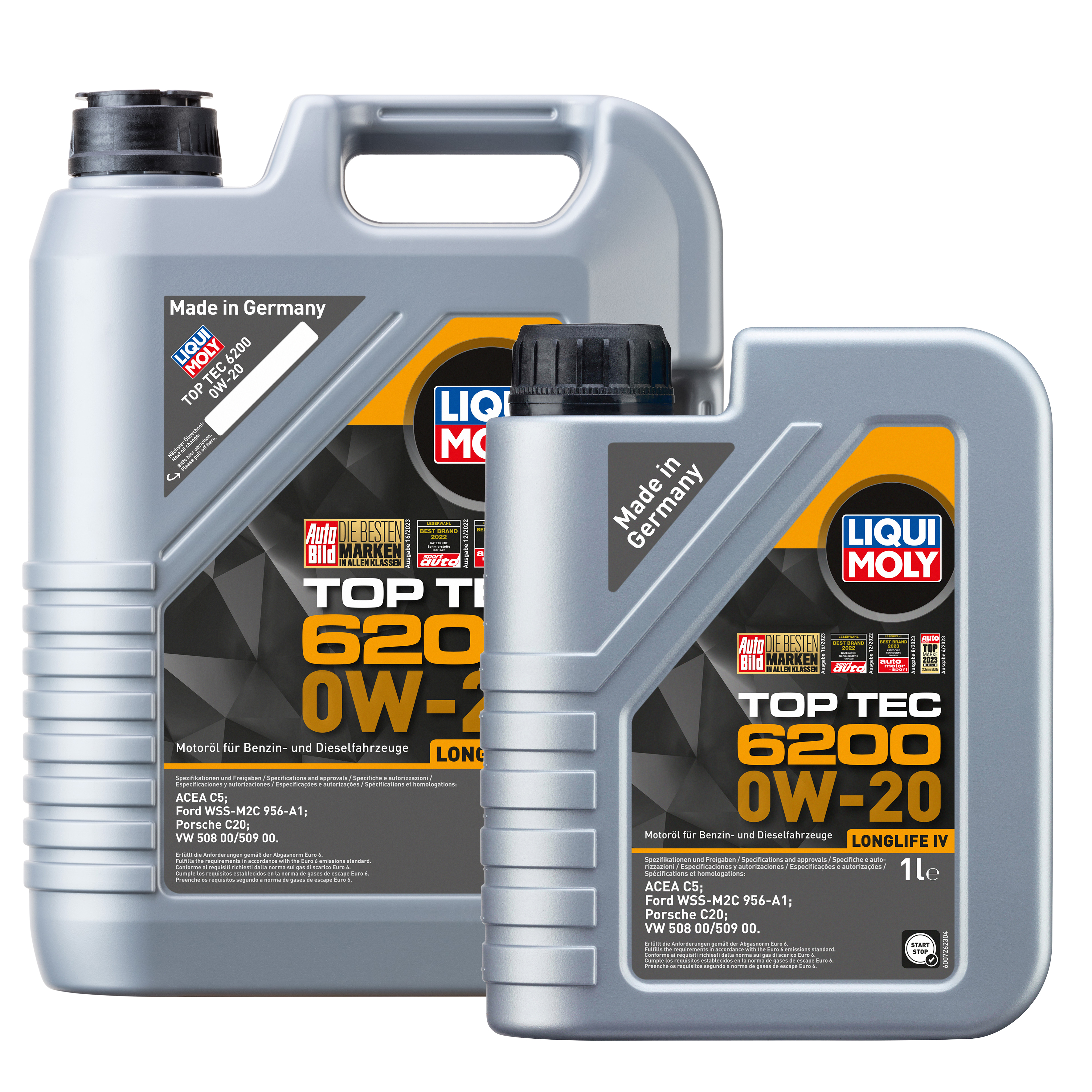 LIQUI MOLY 0W-20 6L TOP TEC6200 Motoröl für AUDI SEAT SKODA VW  