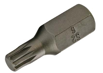 Innenvielzahn-Bit, 30 mm lang, M6, 10 (3/8)