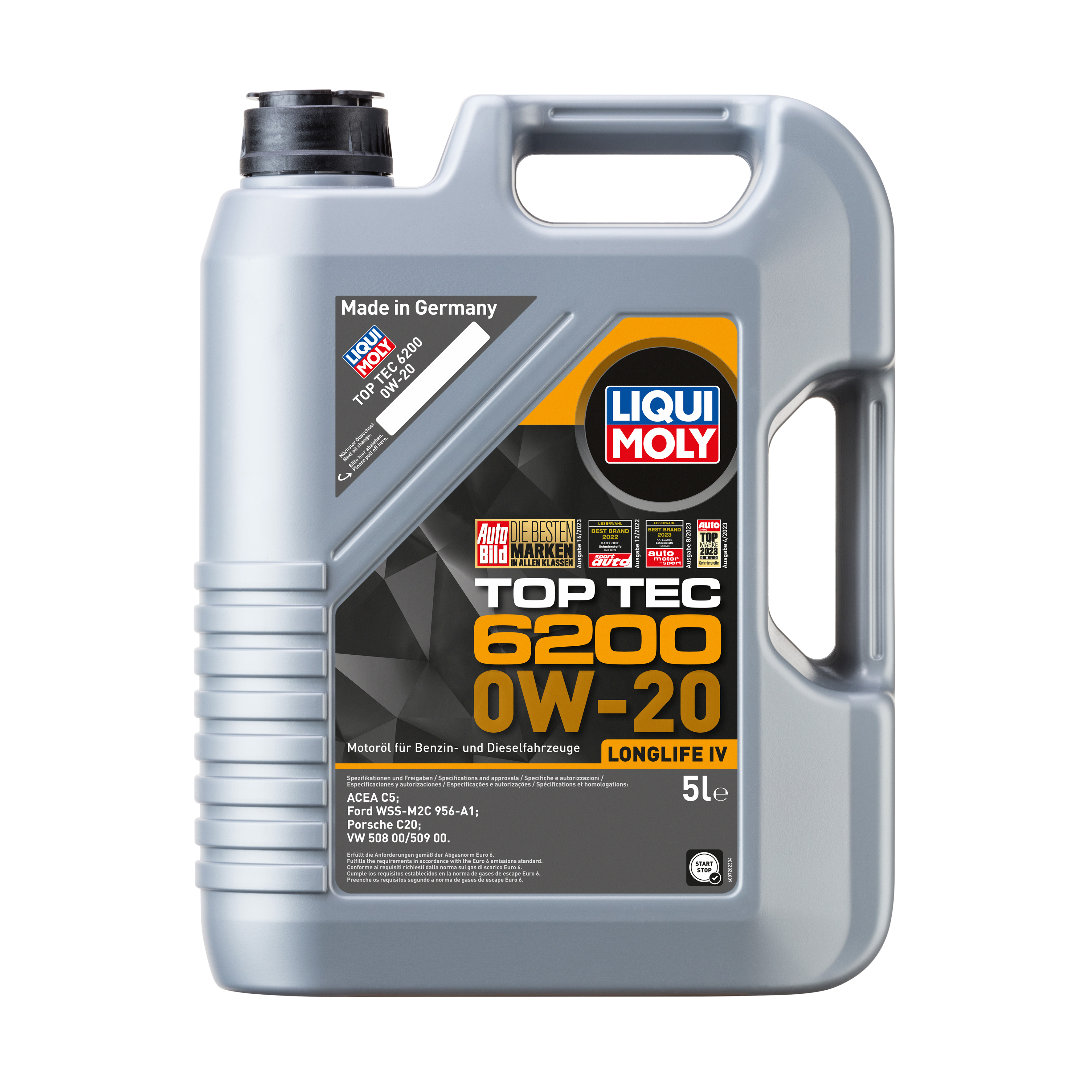 LIQUI MOLY 0W-20 5L TOP TEC6200 Motoröl für AUDI SEAT SKODA VW  
