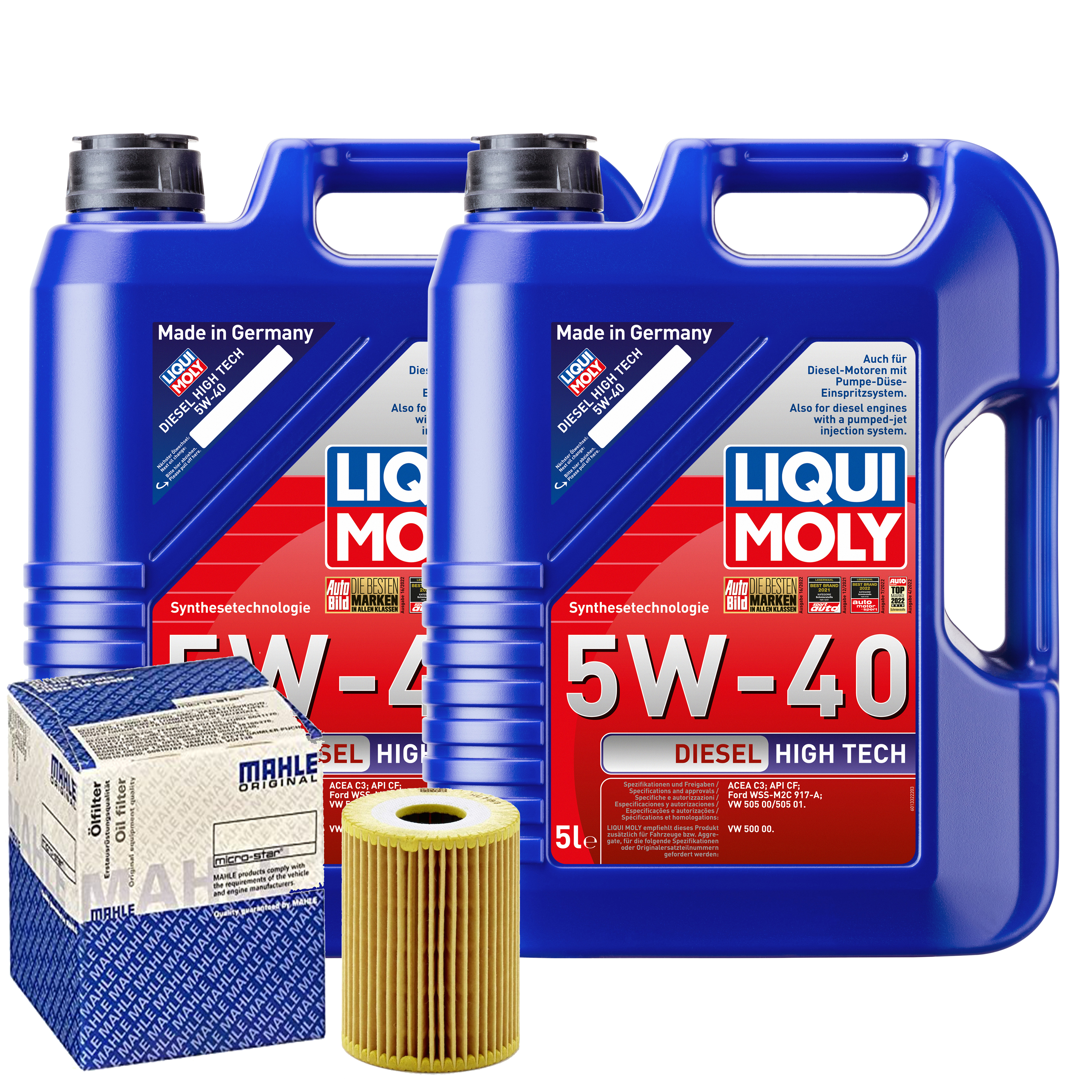 Ölfilter + LIQUI MOLY 10L DIESEL HIGH TECH  5W-40 für AUDI VW  