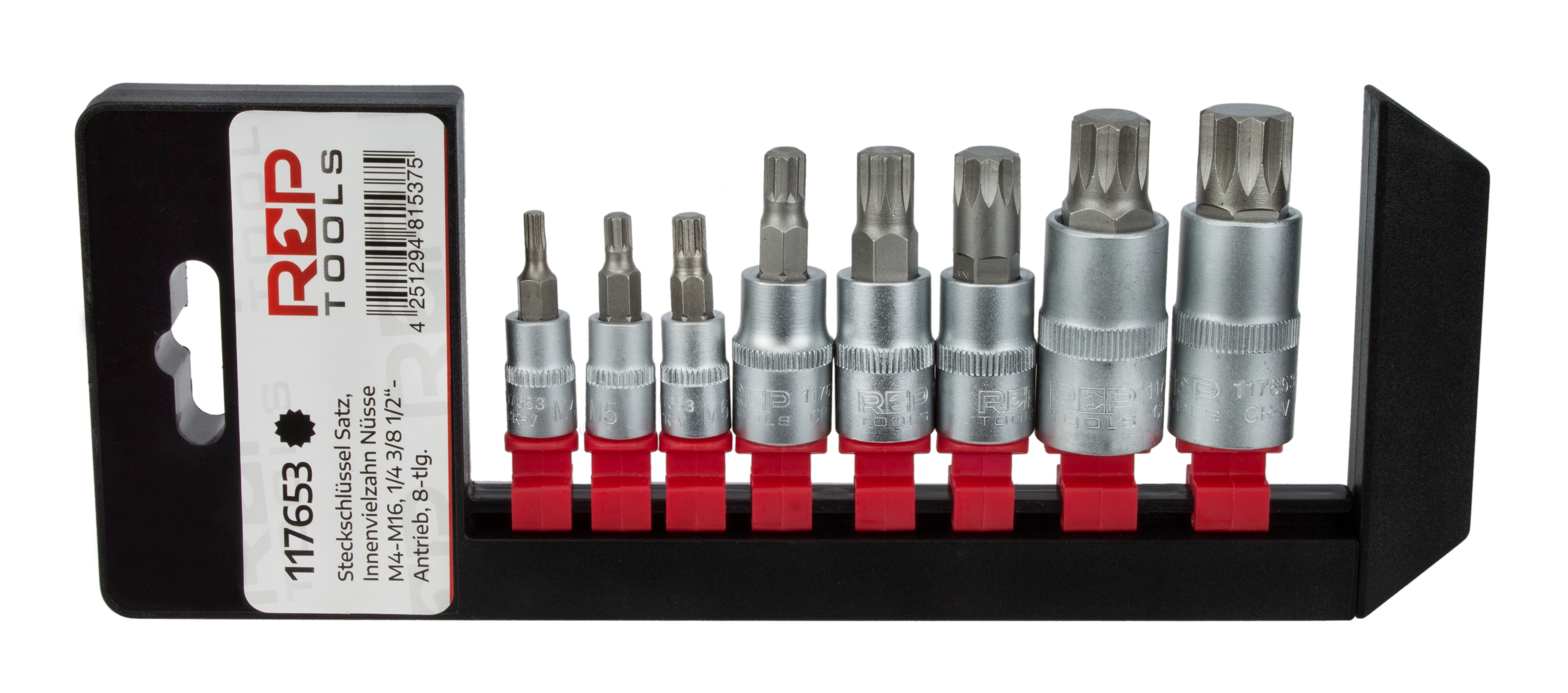 Innenvielzahn Steckschlüssel-Einsätze, 8-teilig