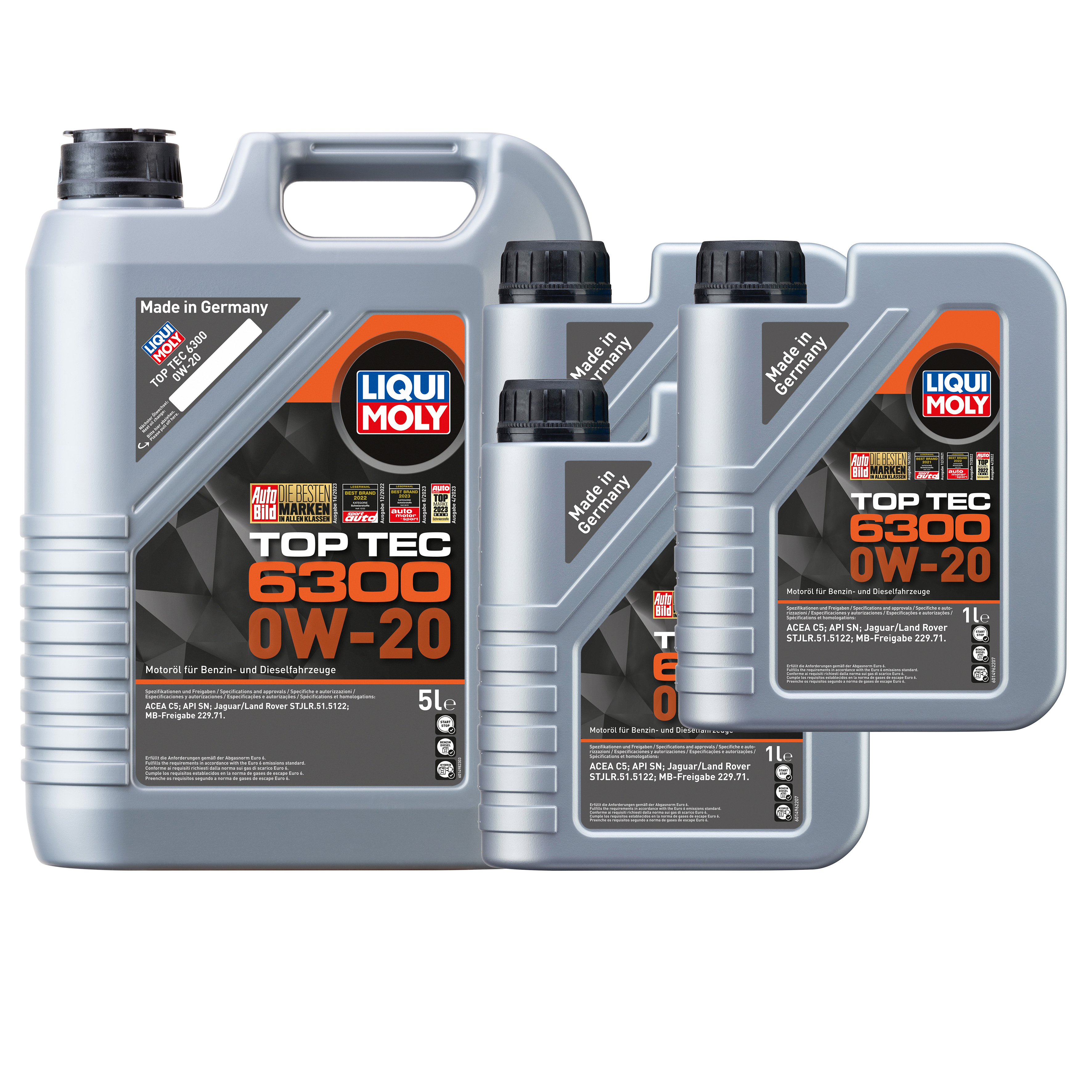 LIQUI MOLY 0W-20 8L TOP TEC6300 Motoröl für JAGUAR LAND ROVER   