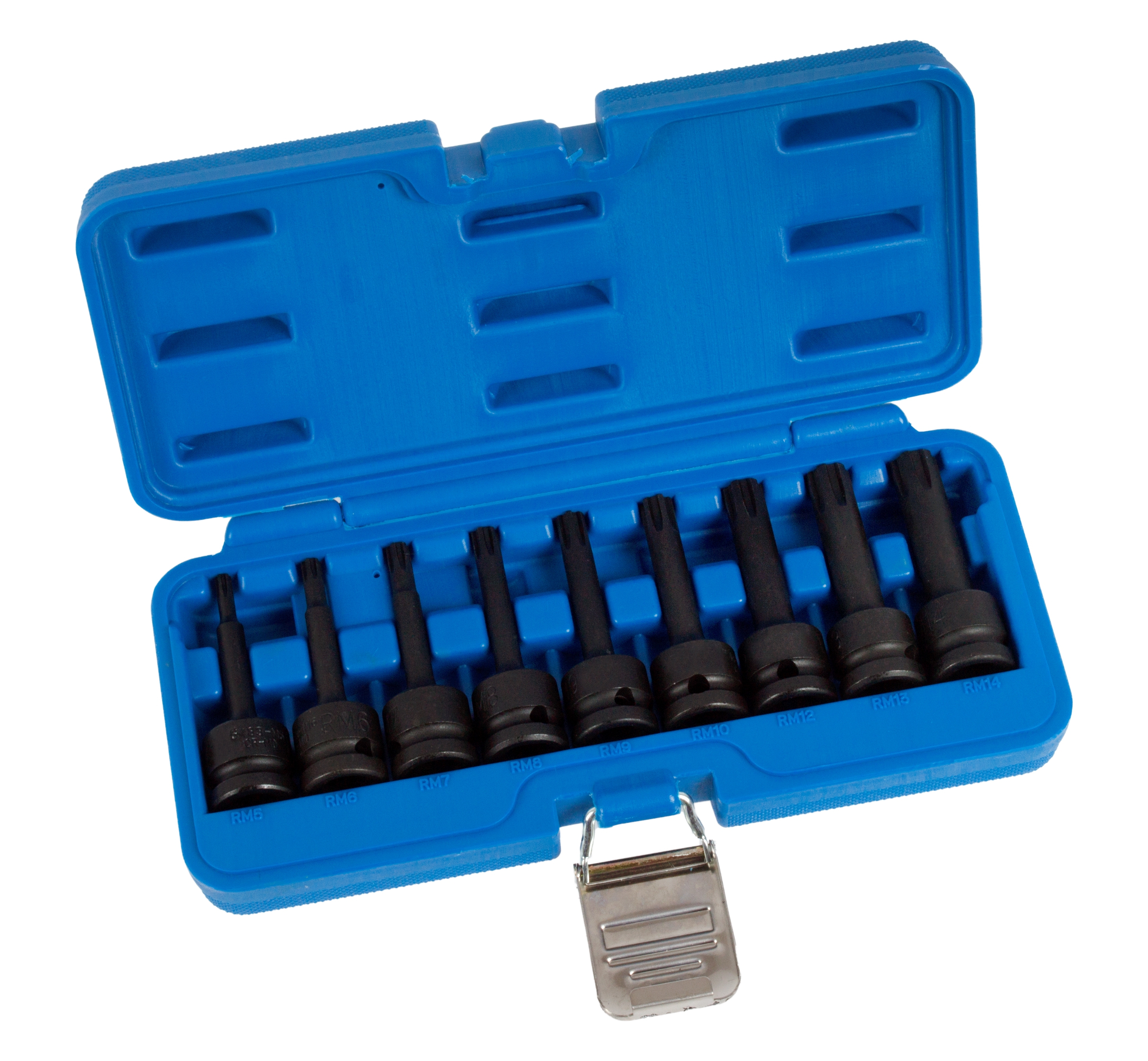 Kraft Steckschlüsselsatz Ribe Keilnut Druckluft Bit-Einsatz Ribe M5-14 1/2 9 tlg