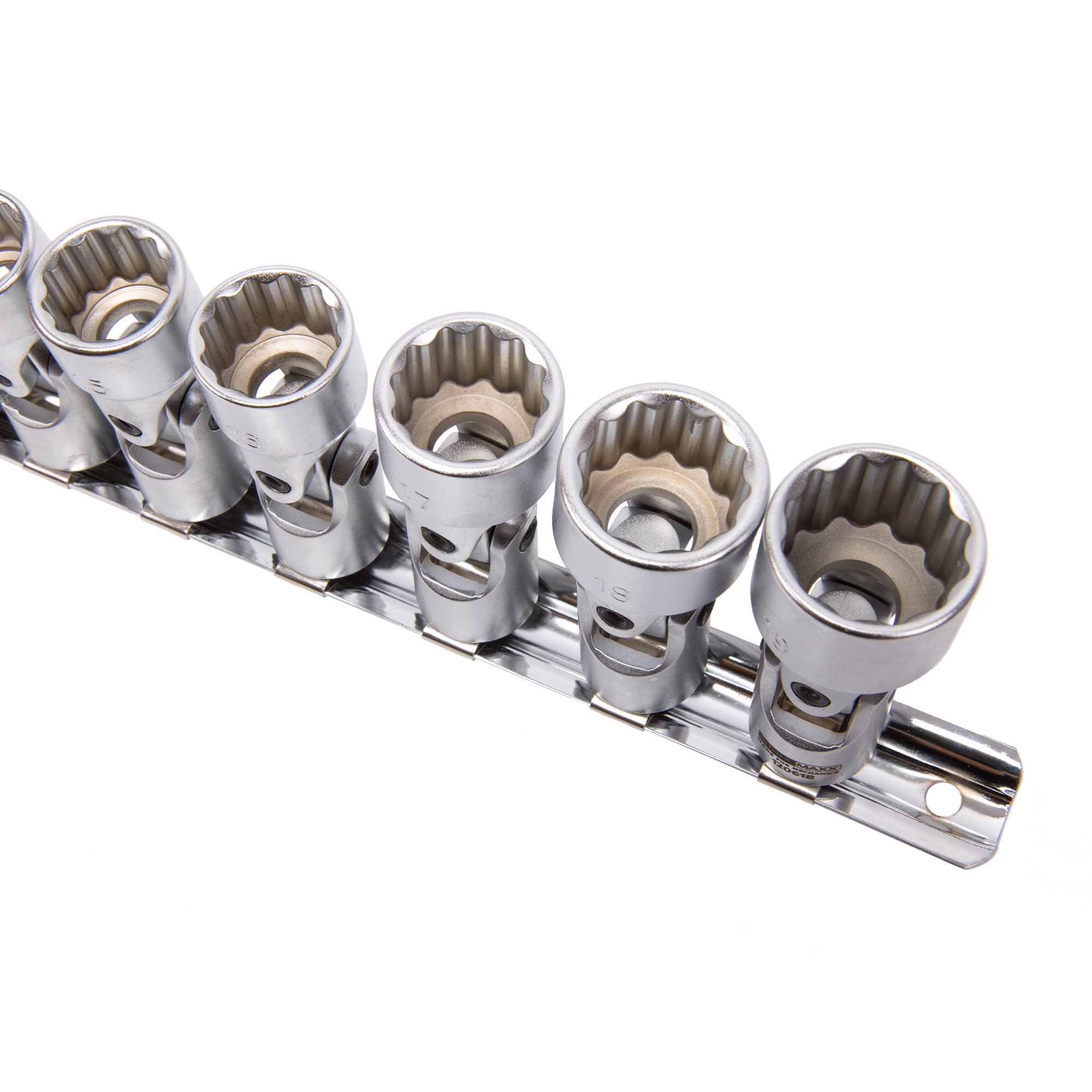 Steckschlüssel-Gelenkeinsätze, 12-kant, 3/8|"|", 10-19 mm, 10-tlg.