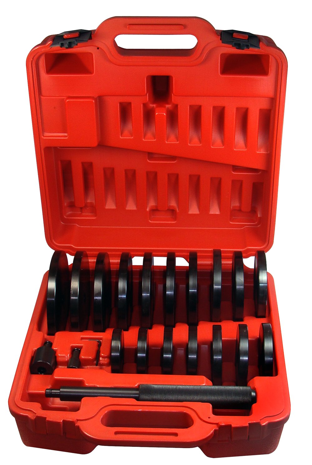 Druckstücksatz 21 tlg Einpress Auspress Werkzeug von Lagern Buchsen 70-150 mm