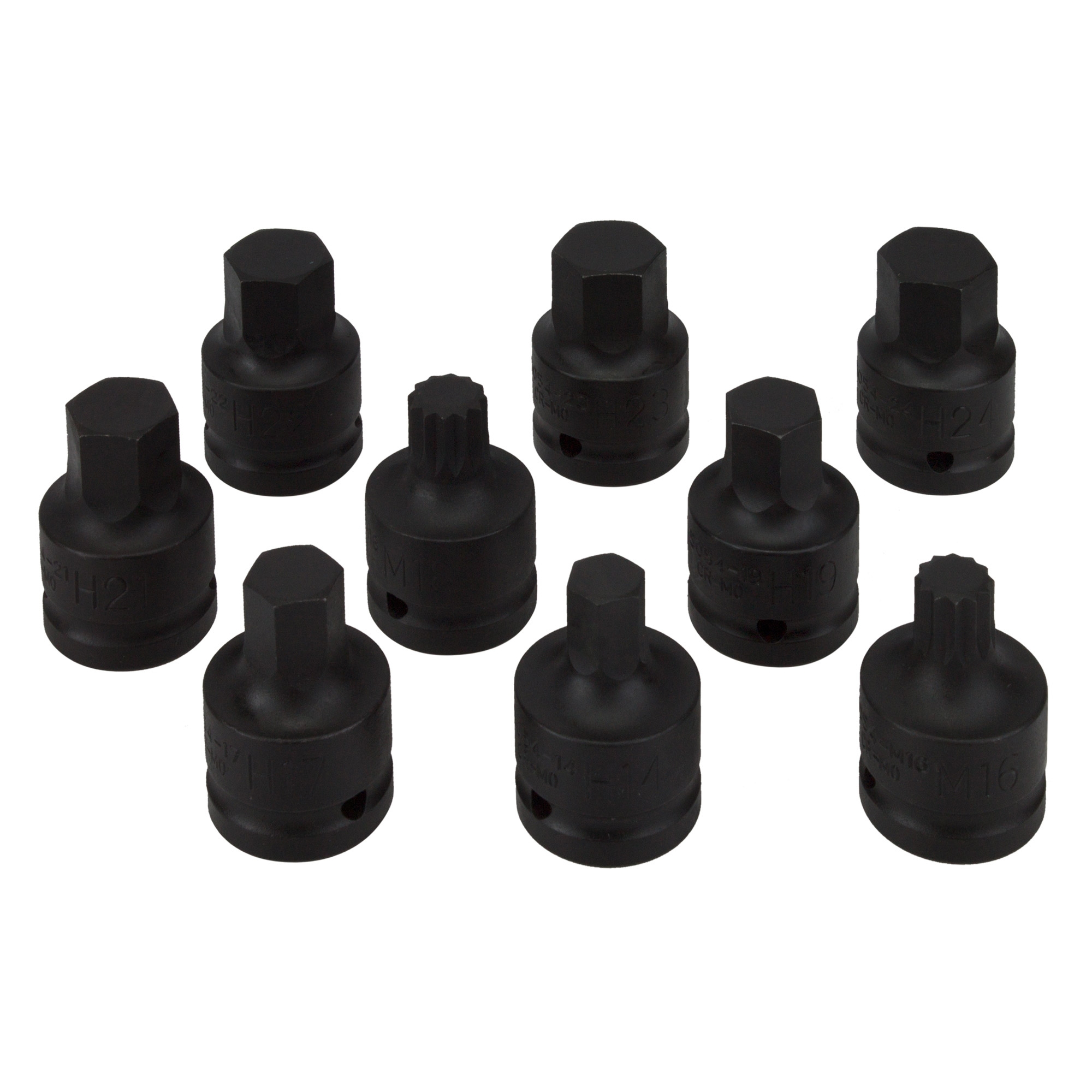 9tlg Set Kraft Biteinsatze 3/4 Innensechskant + XZN Innenvielzahn M16 M18